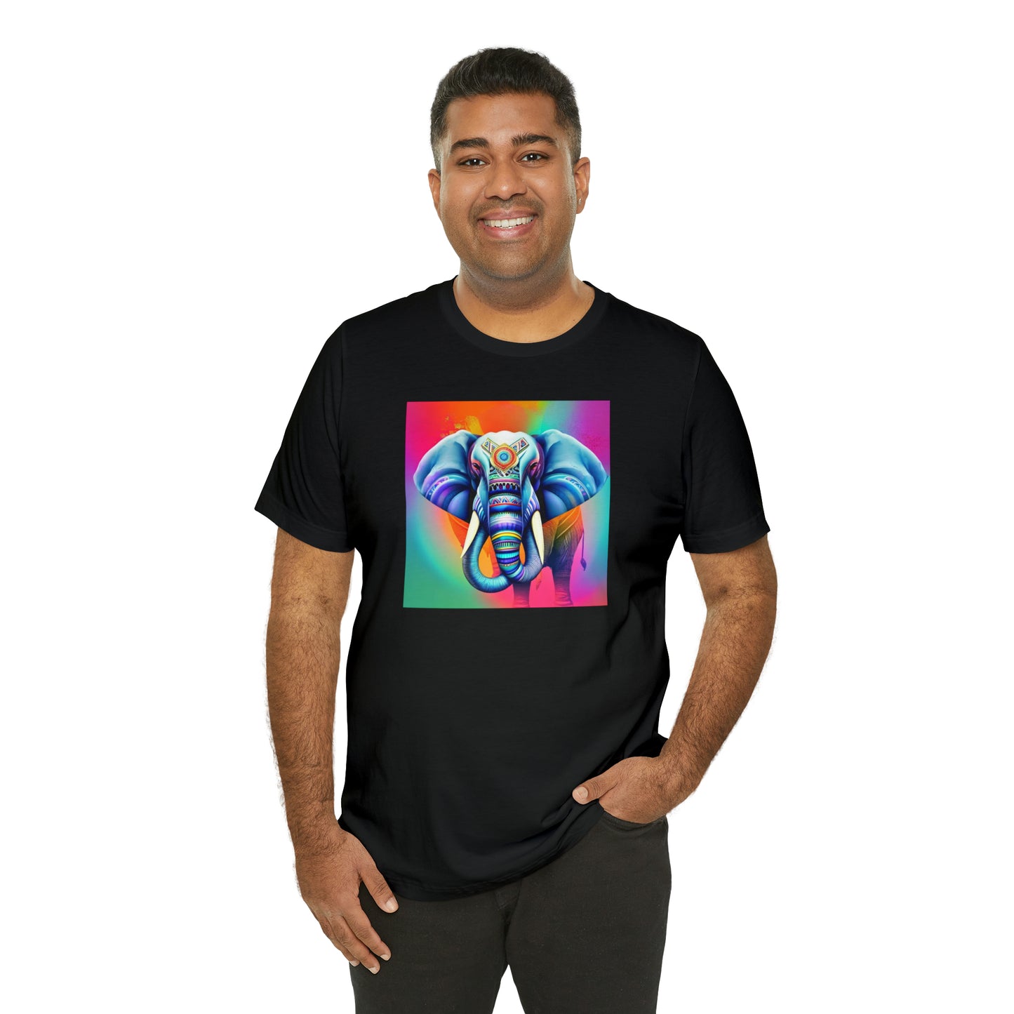 Decorated Elephant Ranibow Tee