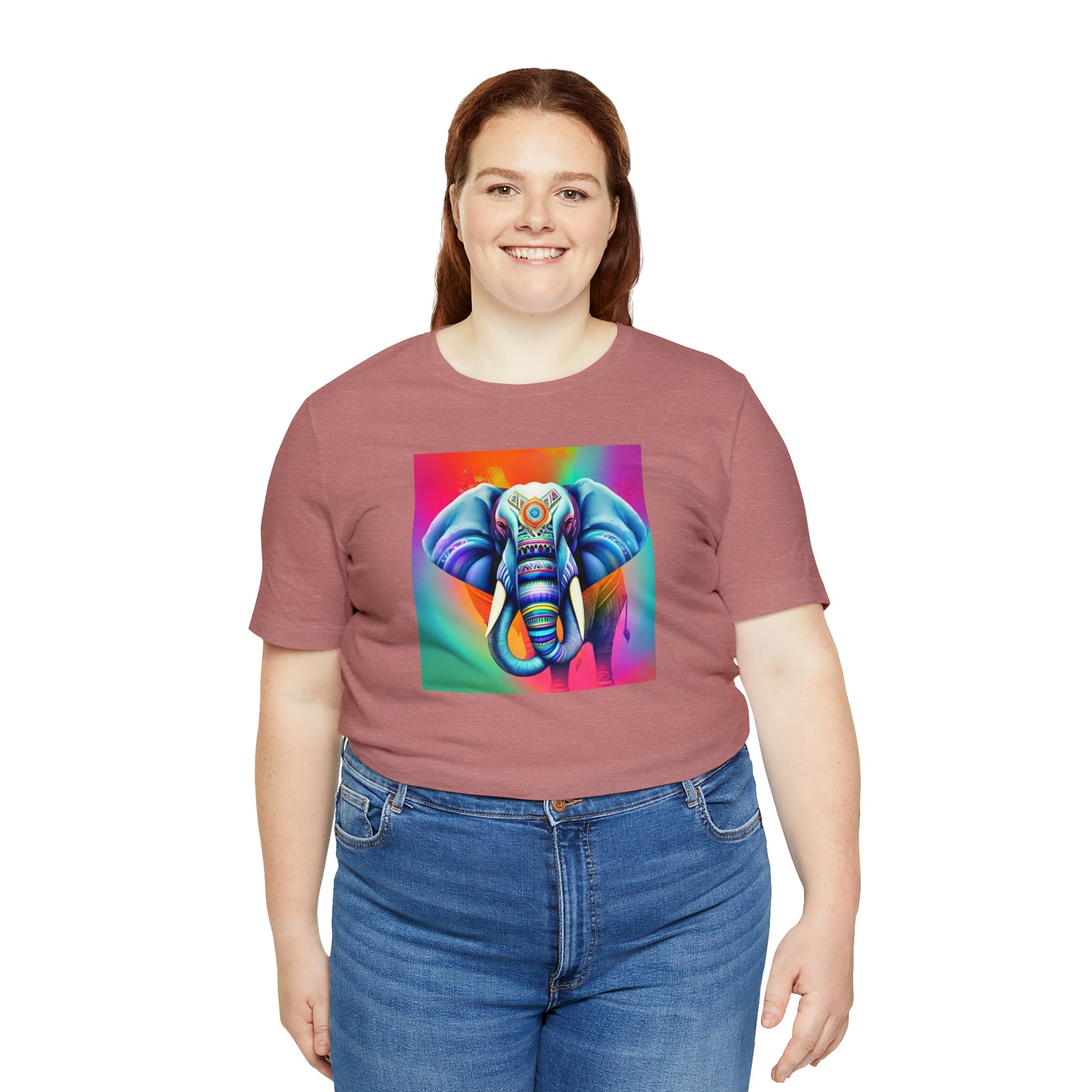 Decorated Elephant Ranibow Tee