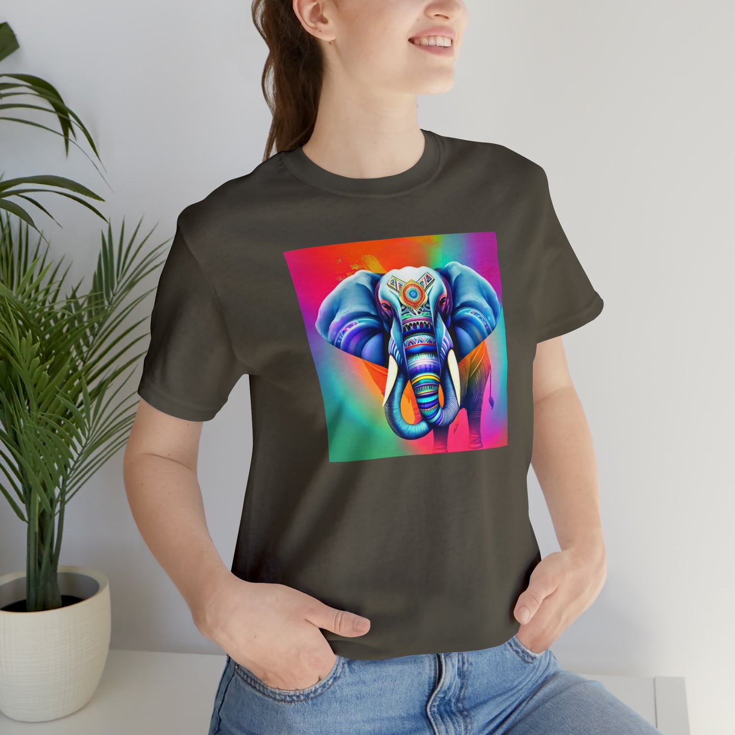 Decorated Elephant Ranibow Tee