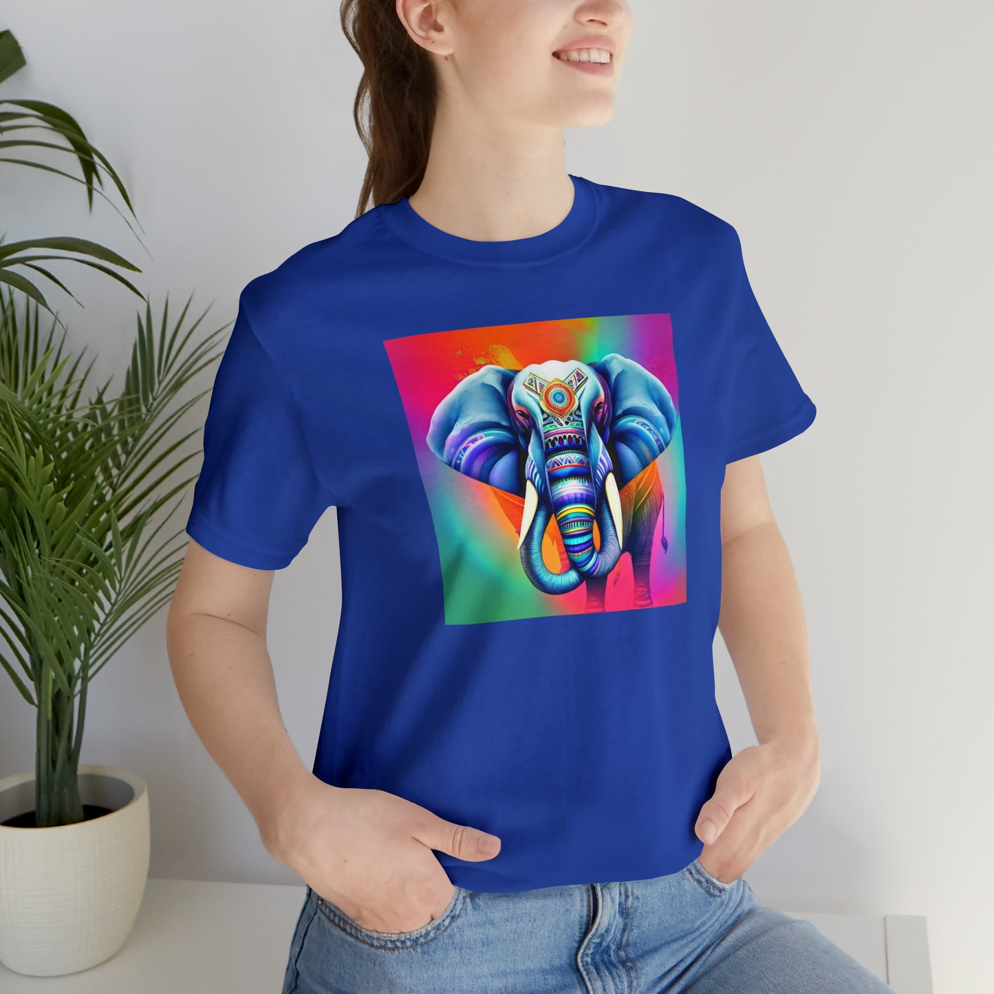 Decorated Elephant Ranibow Tee