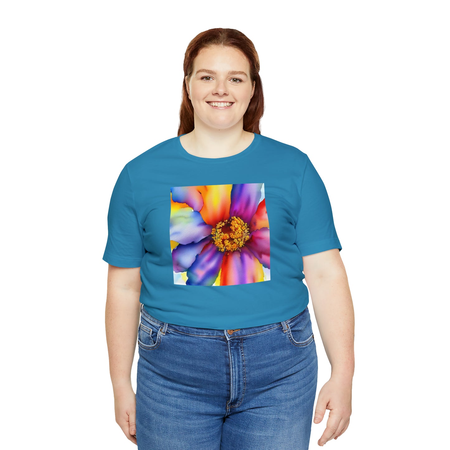 Colorful Open Flower Tee