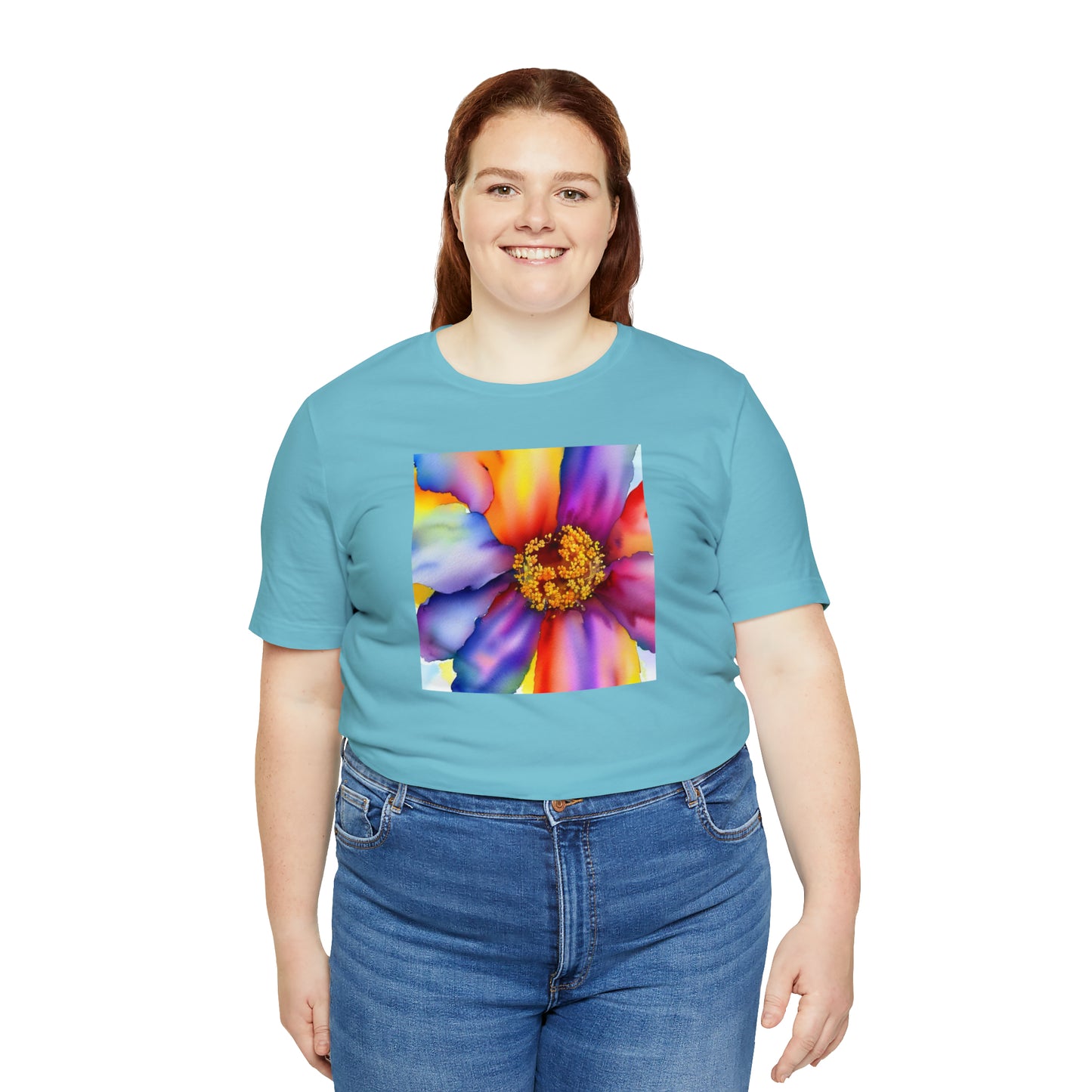 Colorful Open Flower Tee