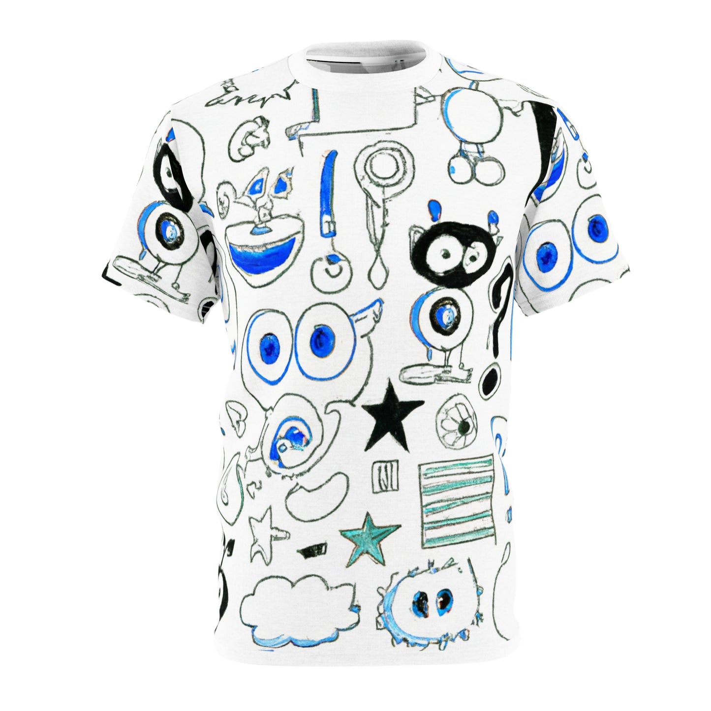 Blue Doodles Tee (AOP)