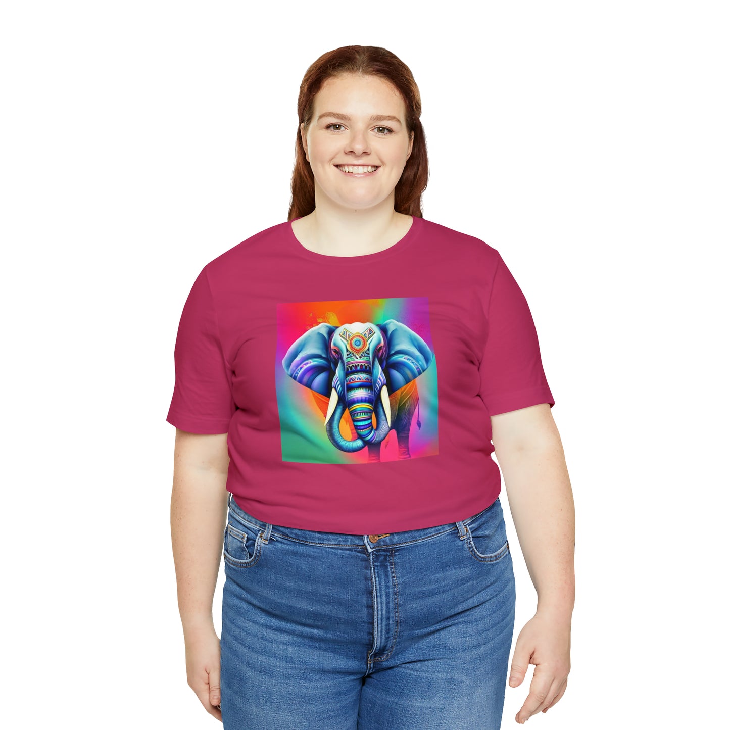 Decorated Elephant Ranibow Tee