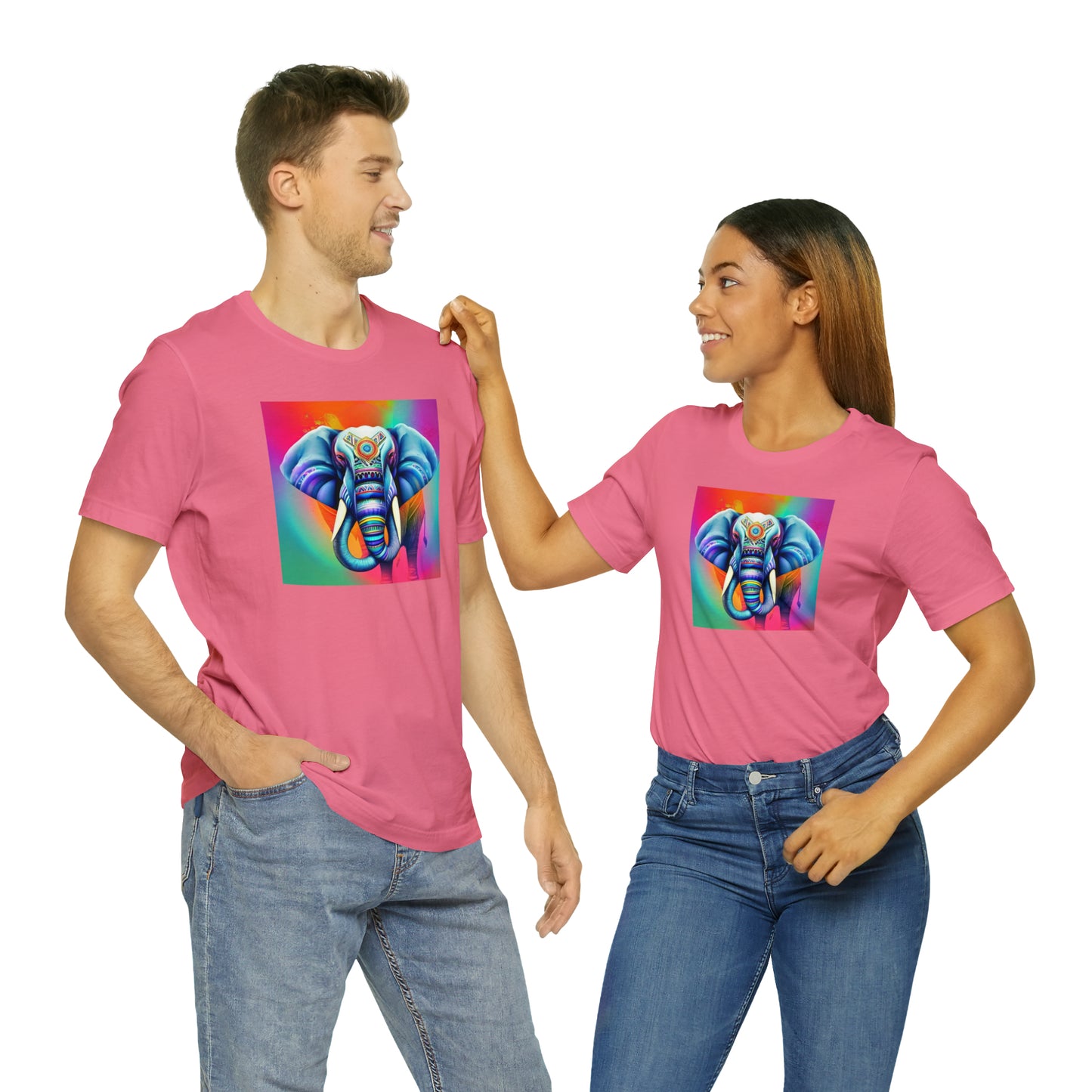 Decorated Elephant Ranibow Tee