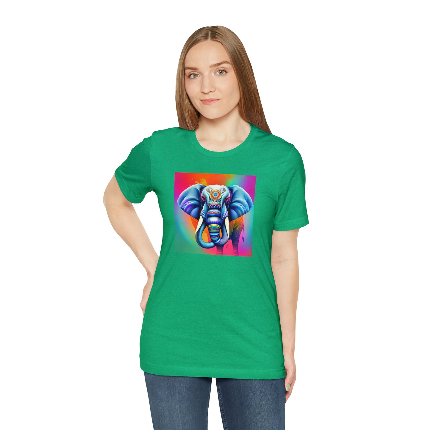 Decorated Elephant Ranibow Tee