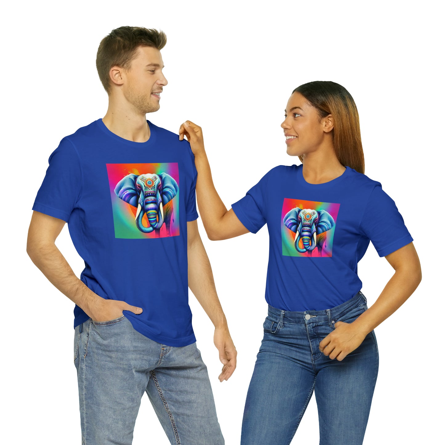 Decorated Elephant Ranibow Tee