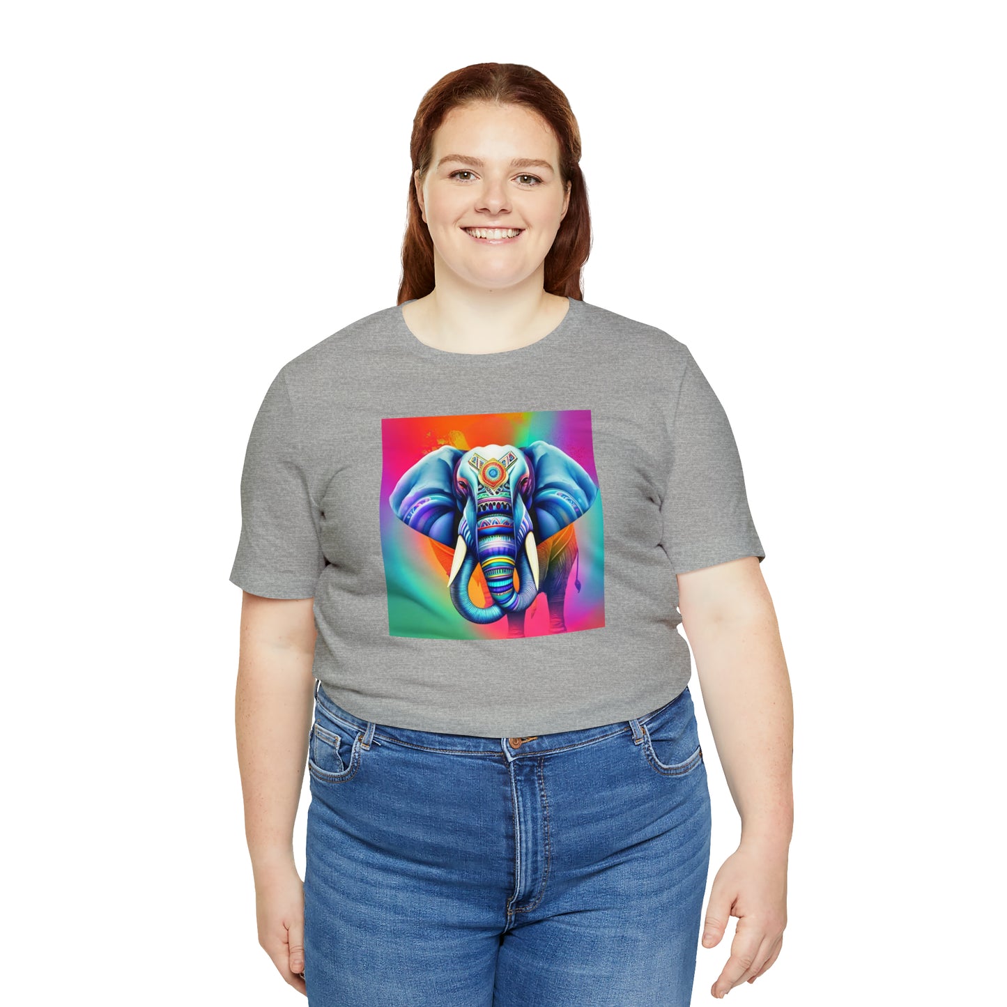 Decorated Elephant Ranibow Tee
