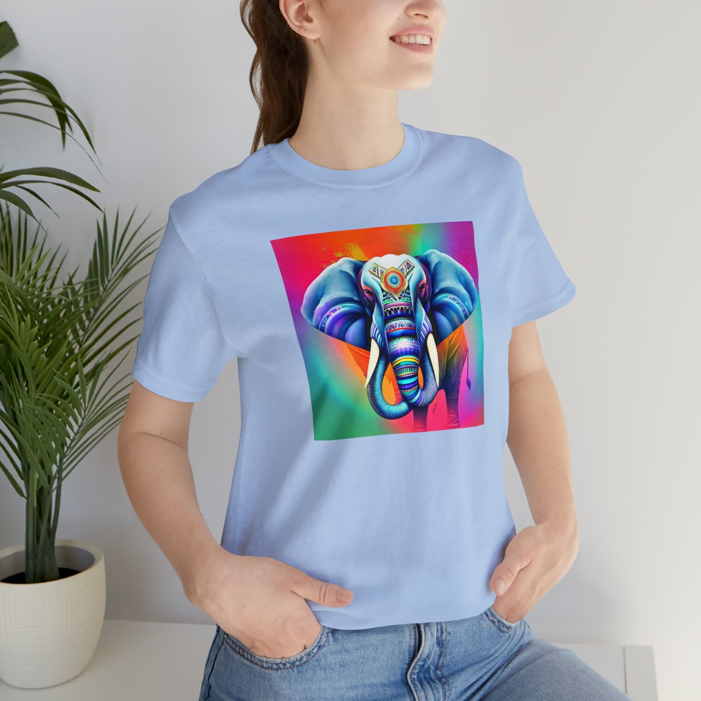 Decorated Elephant Ranibow Tee