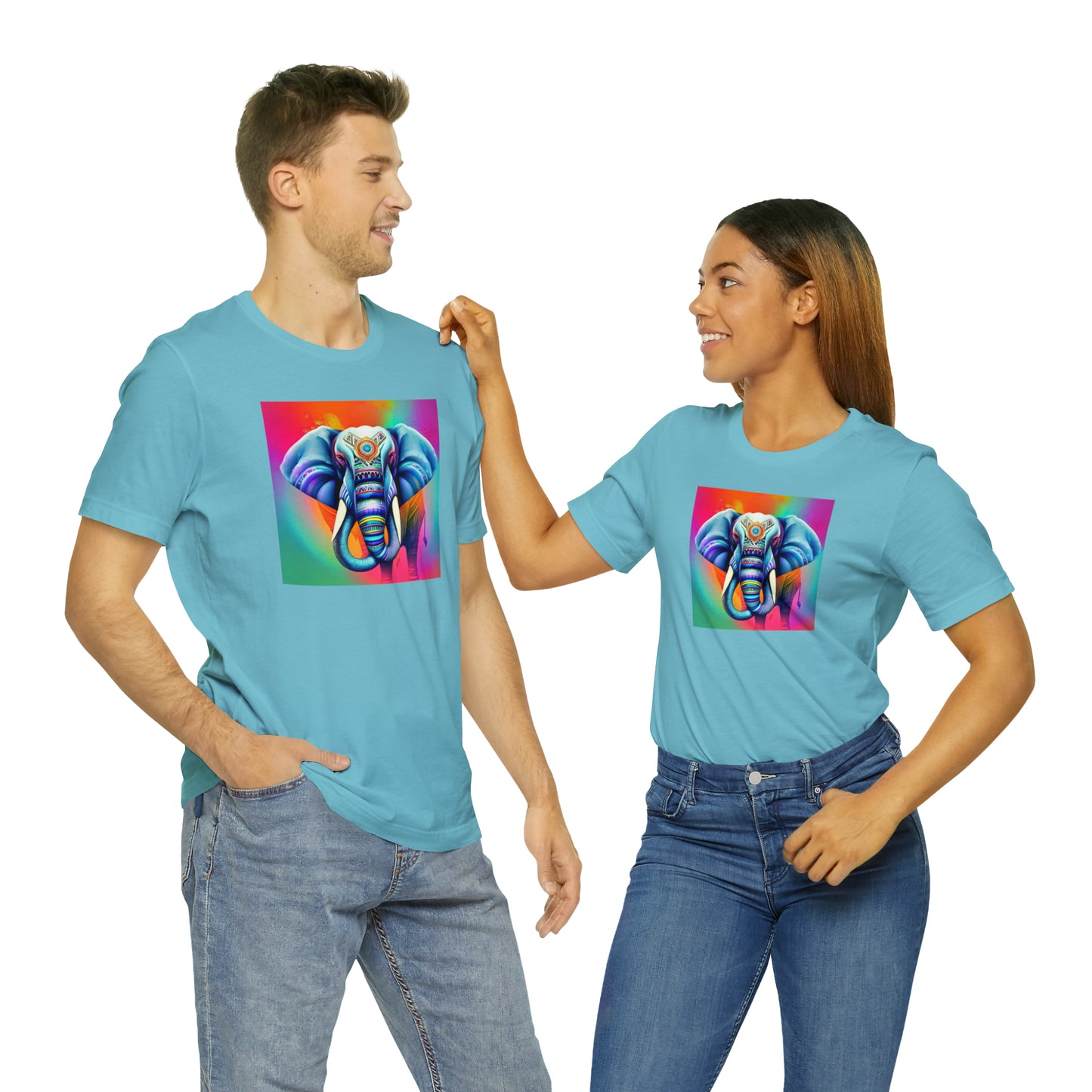 Decorated Elephant Ranibow Tee