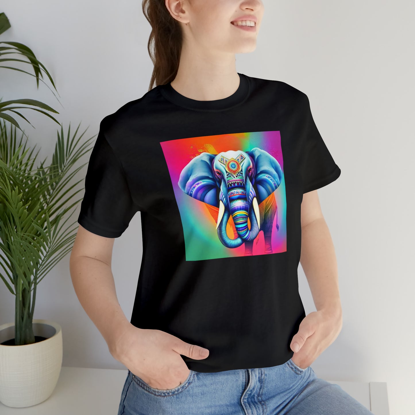 Decorated Elephant Ranibow Tee