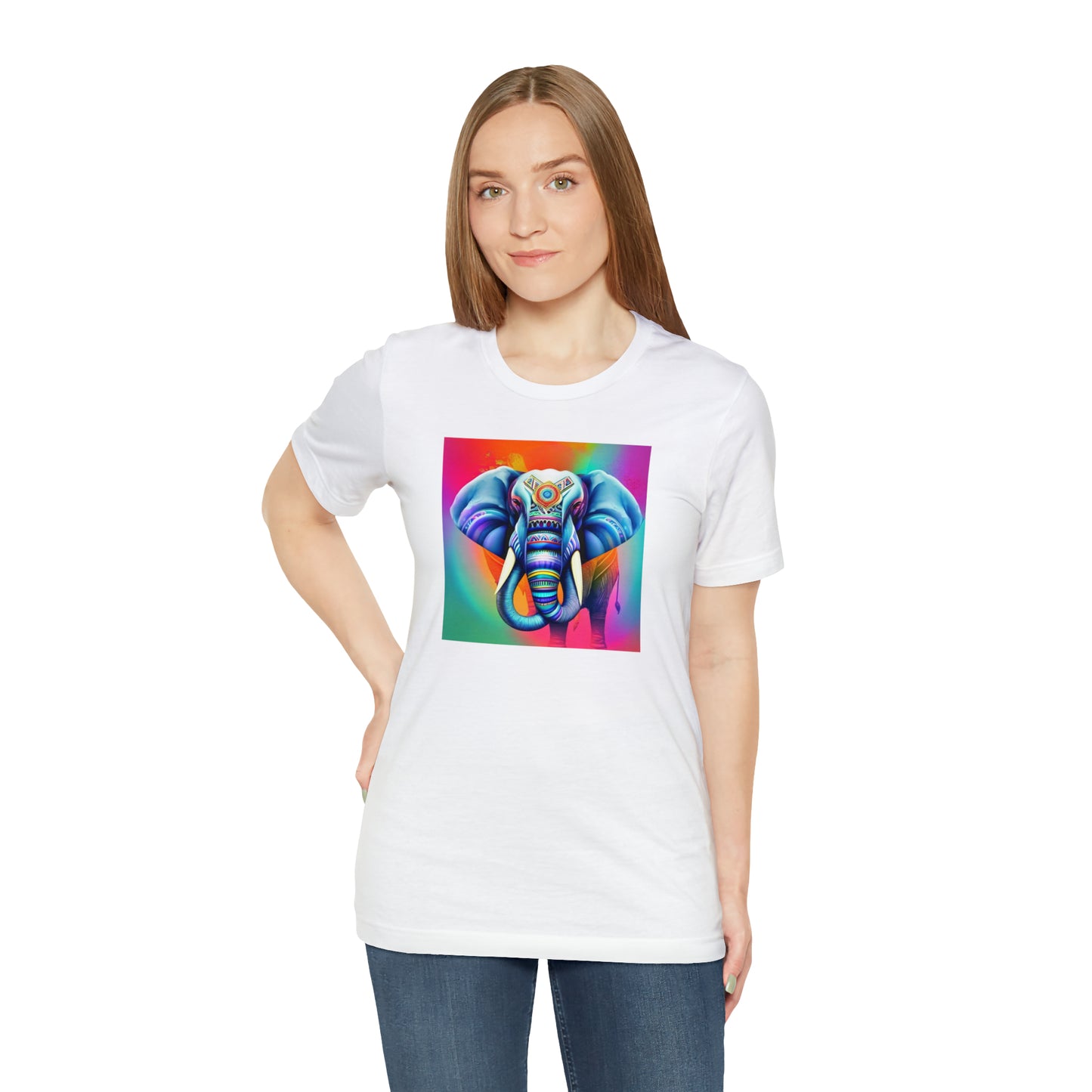 Decorated Elephant Ranibow Tee