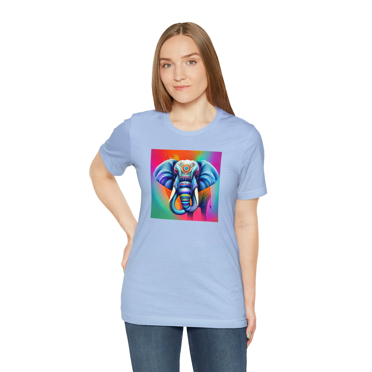 Decorated Elephant Ranibow Tee