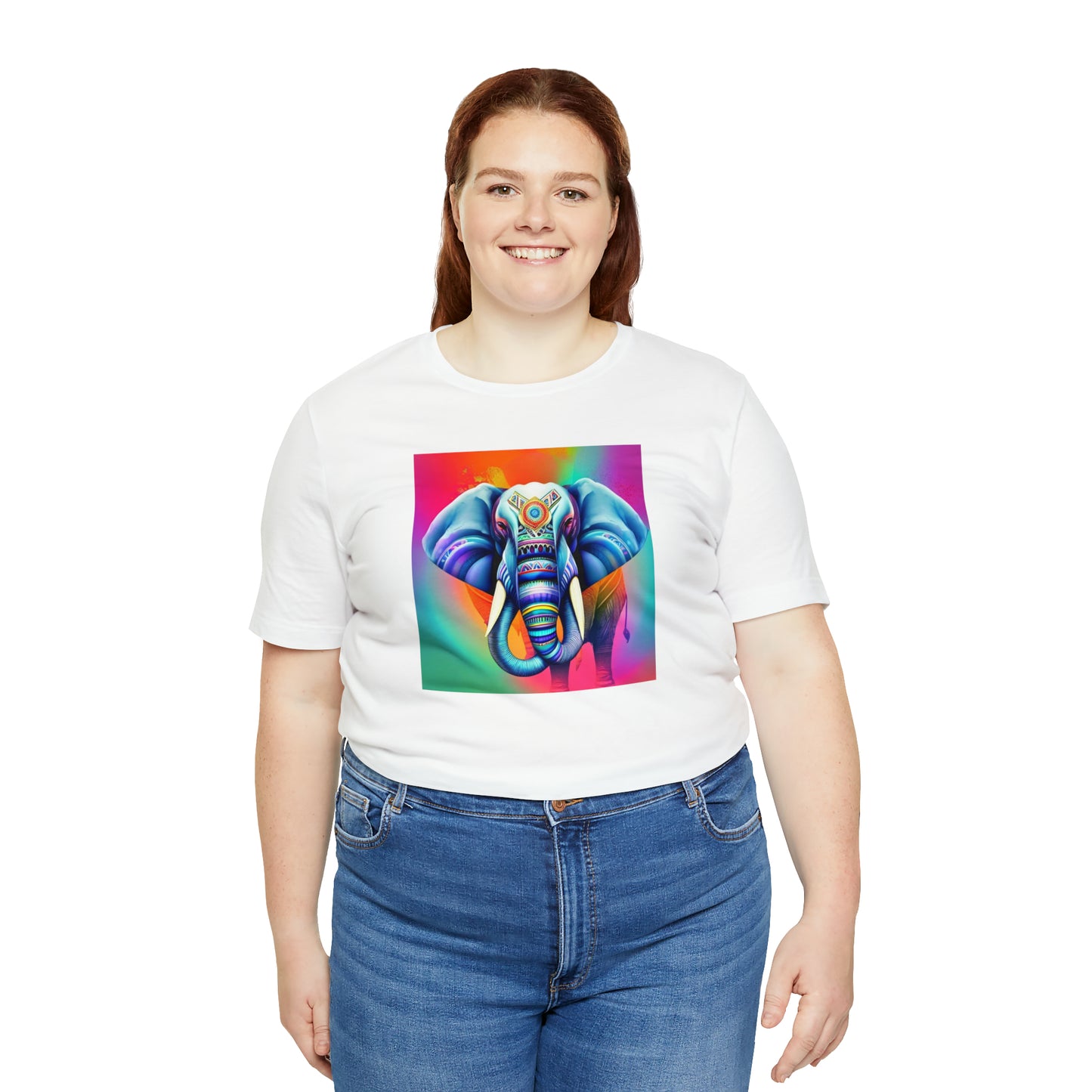 Decorated Elephant Ranibow Tee