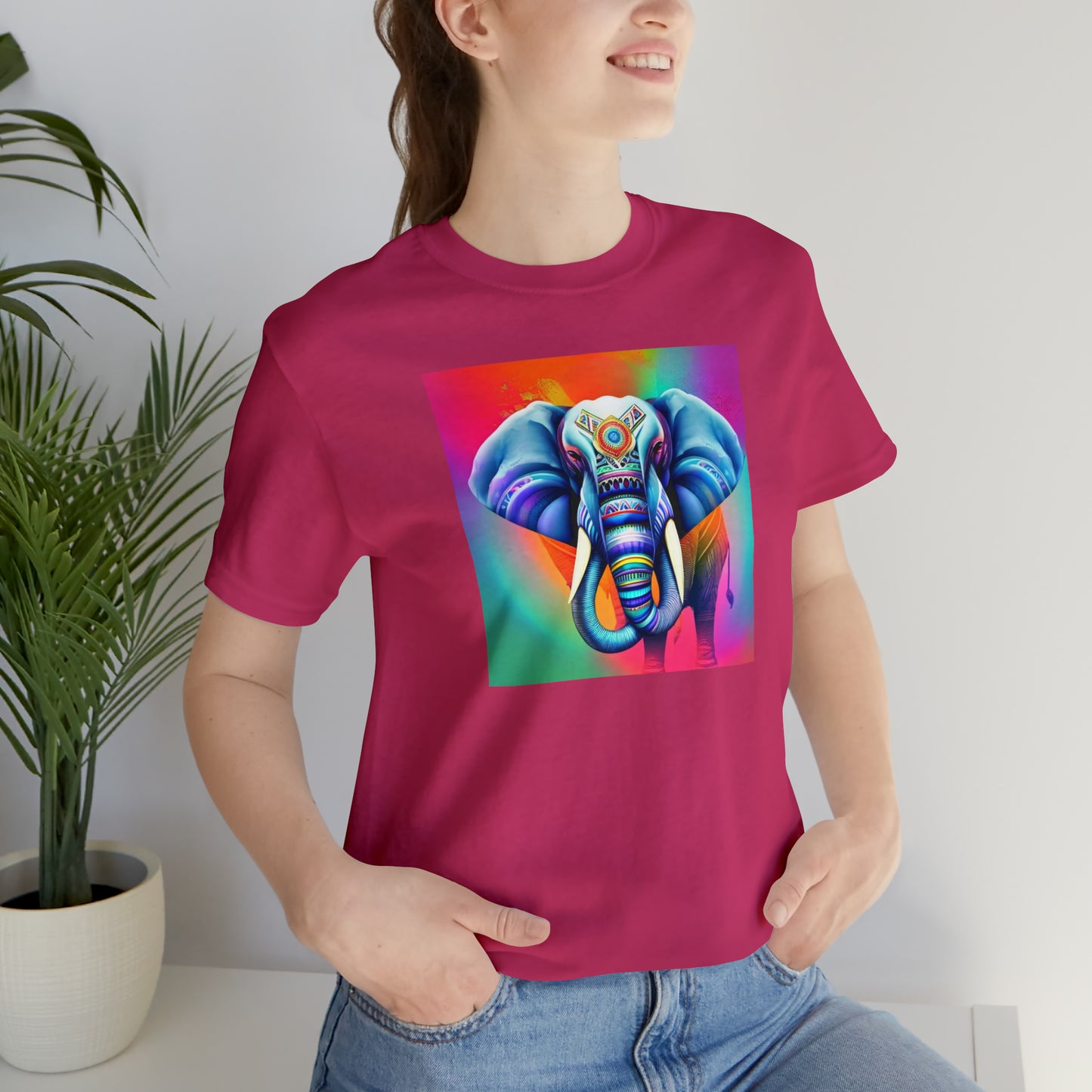 Decorated Elephant Ranibow Tee