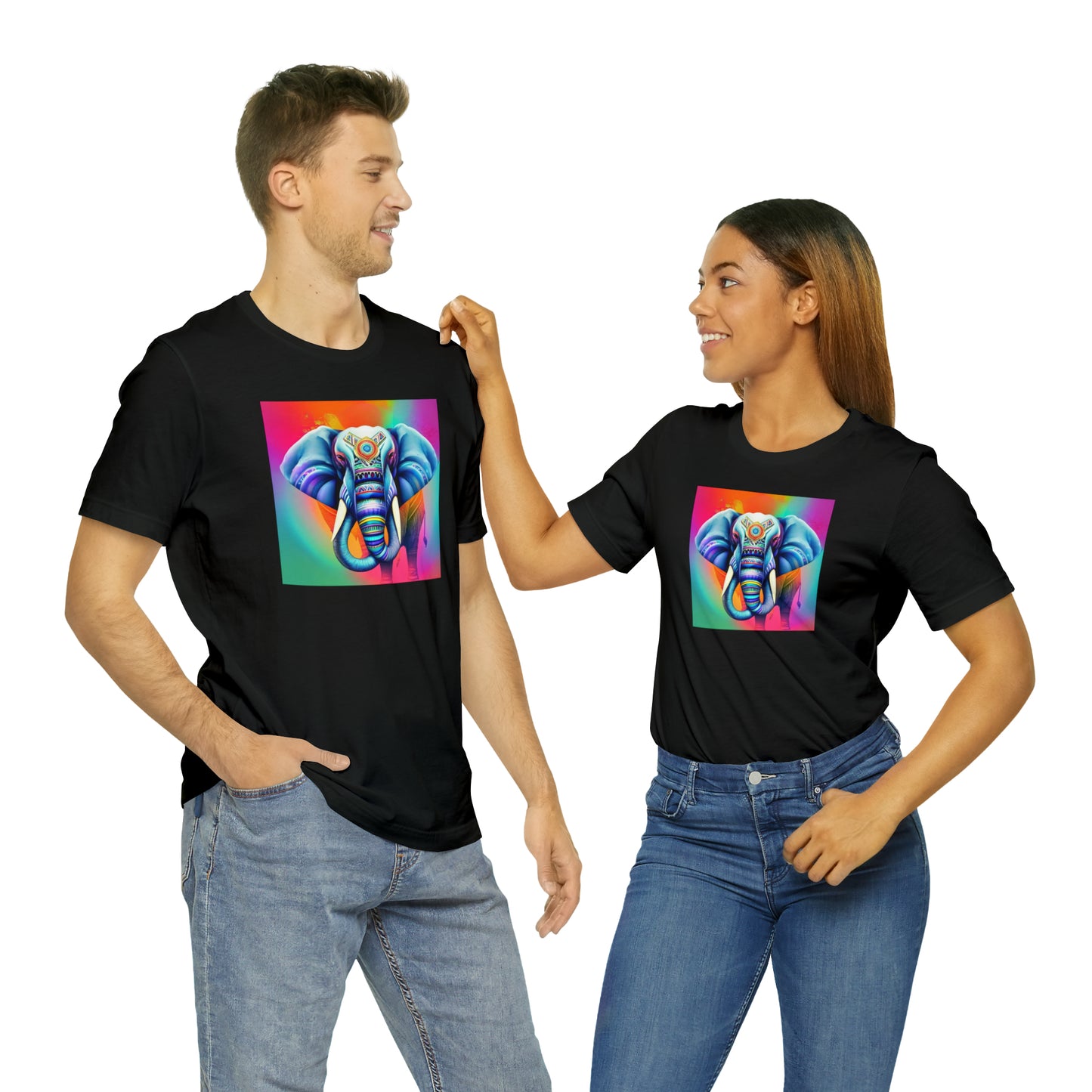 Decorated Elephant Ranibow Tee