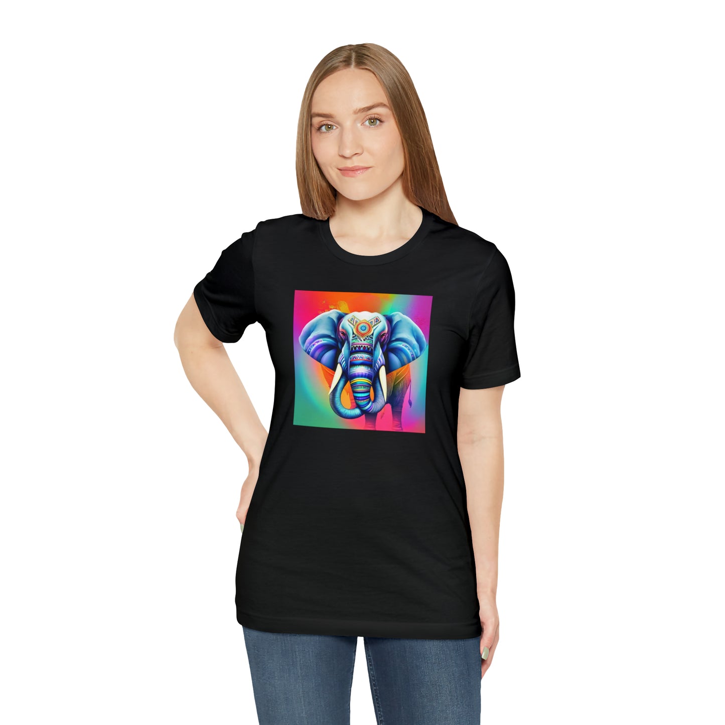 Decorated Elephant Ranibow Tee
