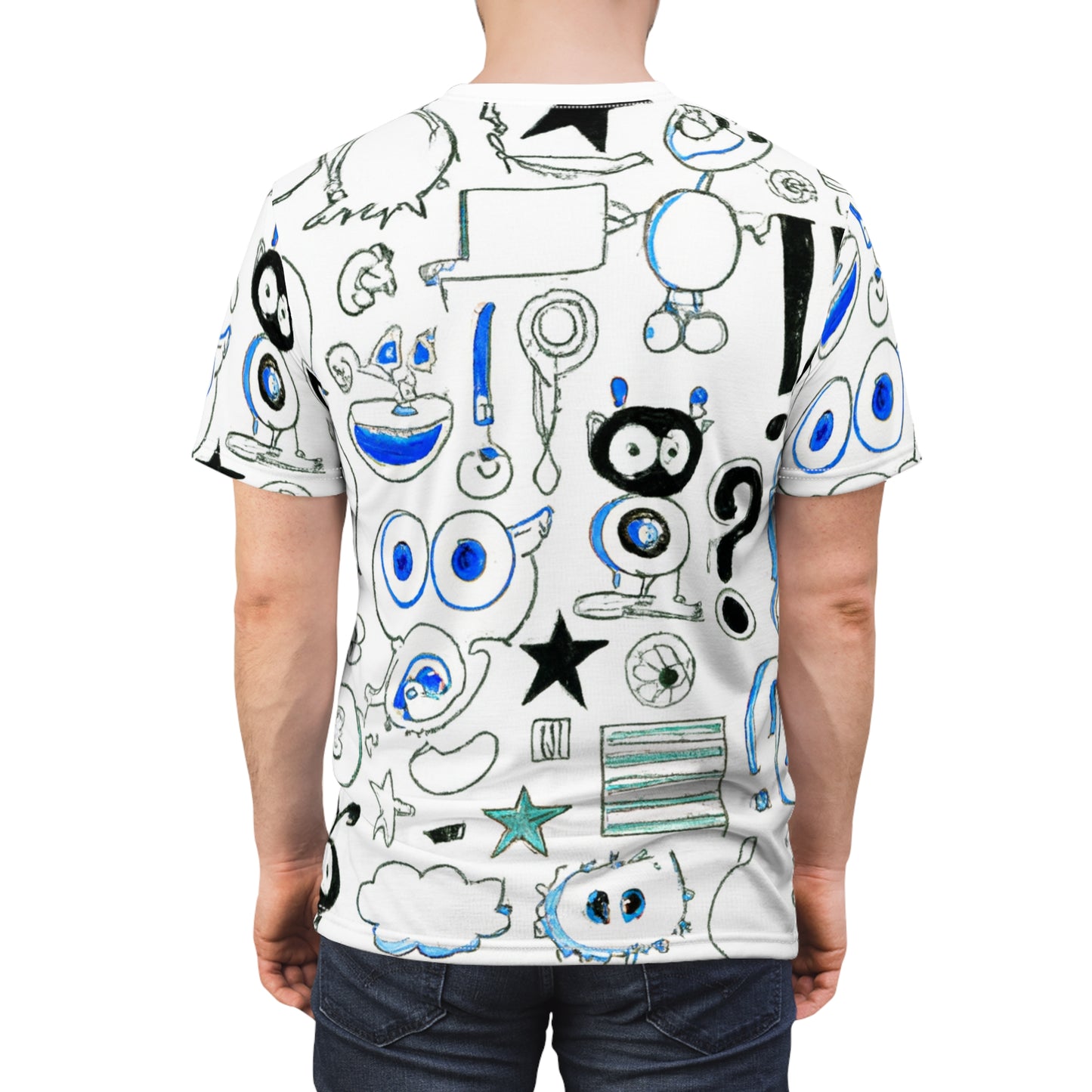 Blue Doodles Tee (AOP)