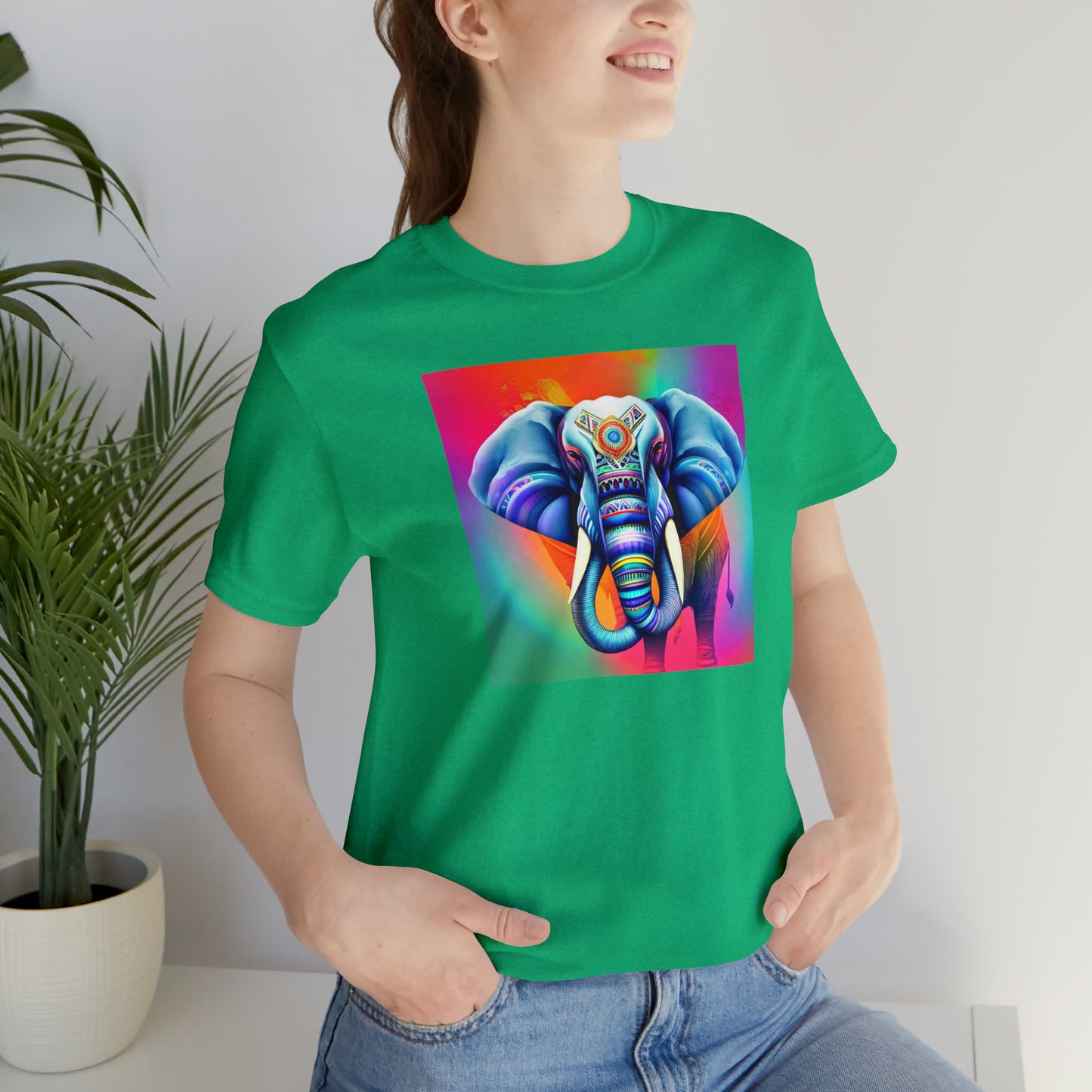 Decorated Elephant Ranibow Tee
