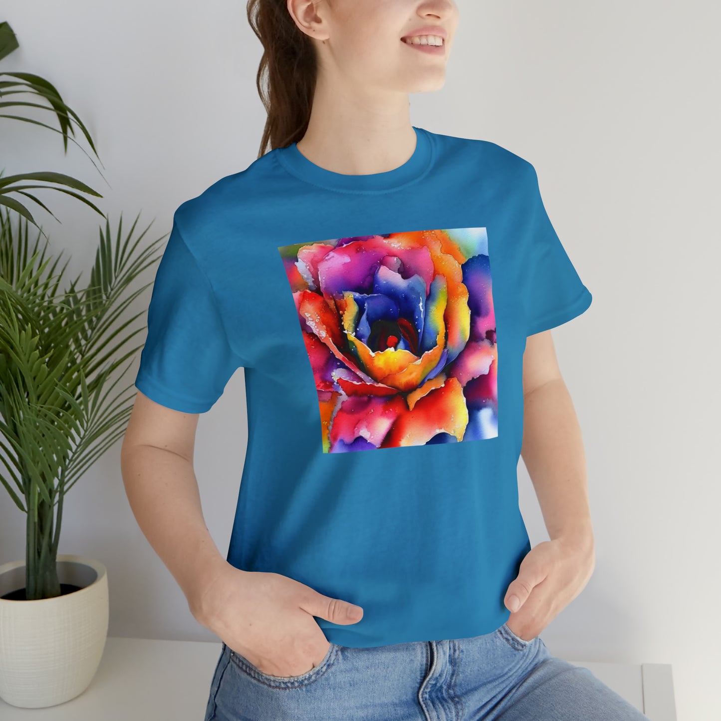 Open Watercolor Flower Tee