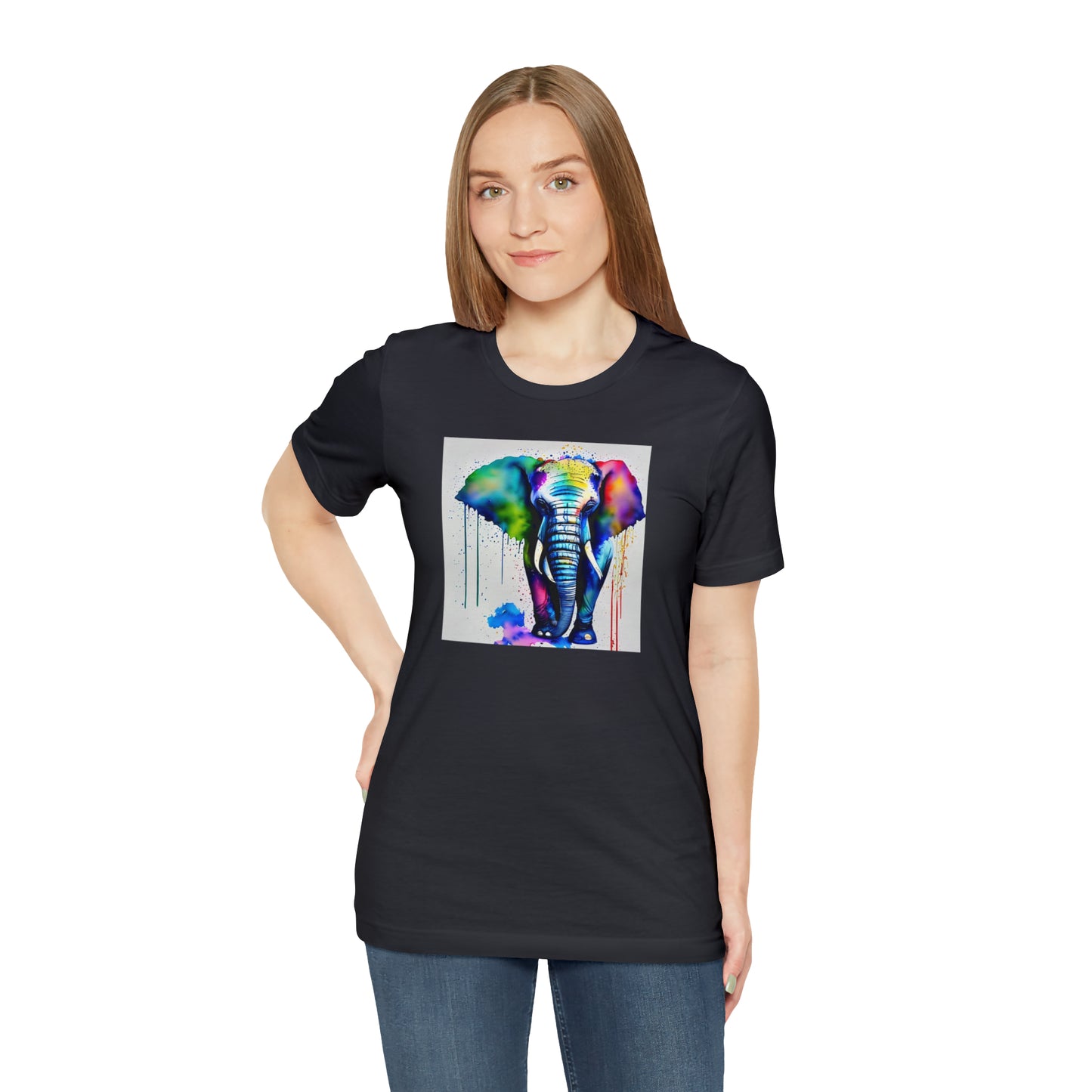 Dripping Watercolor Elephant Tee
