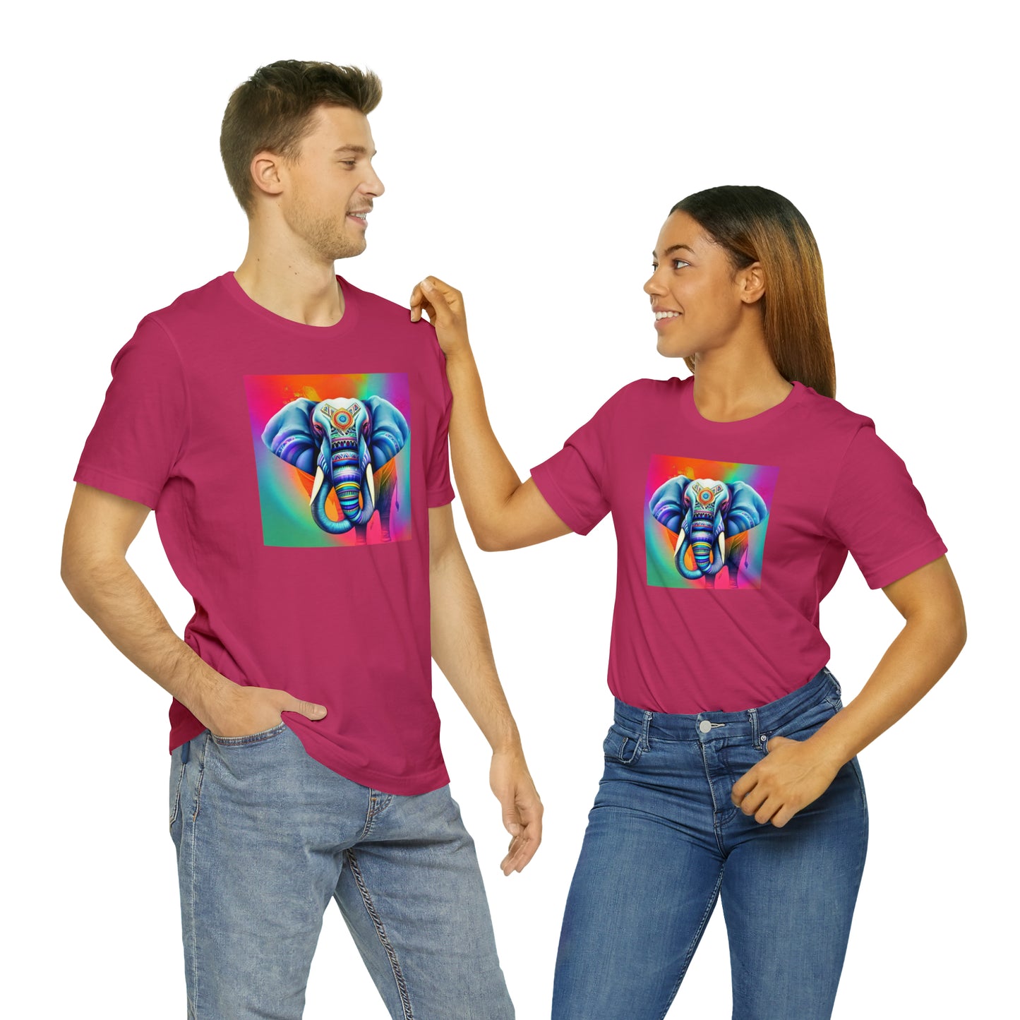 Decorated Elephant Ranibow Tee