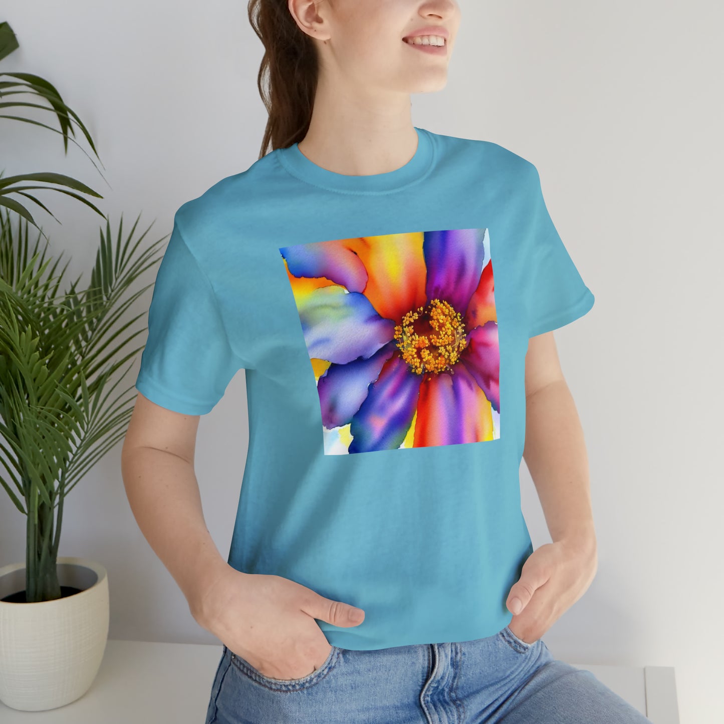 Colorful Open Flower Tee