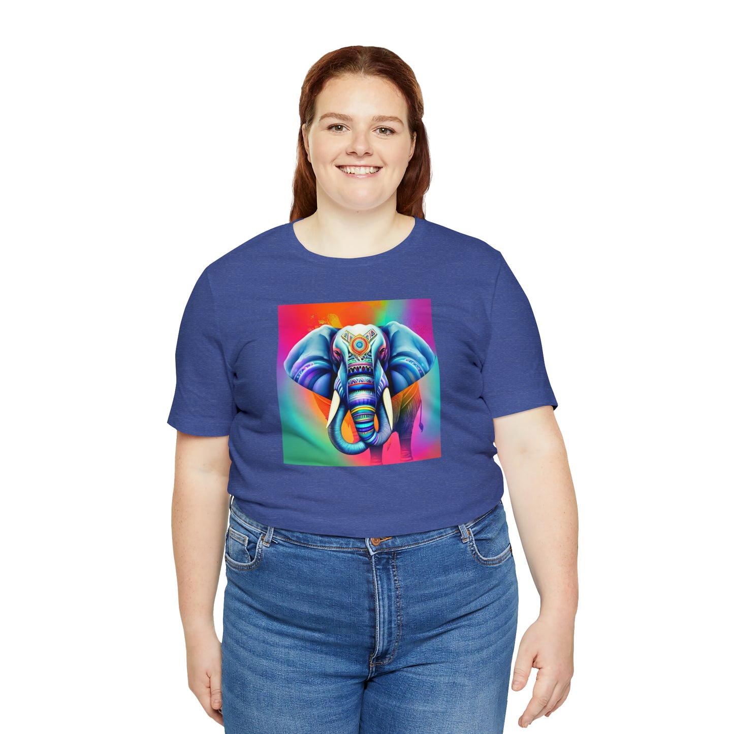 Decorated Elephant Ranibow Tee