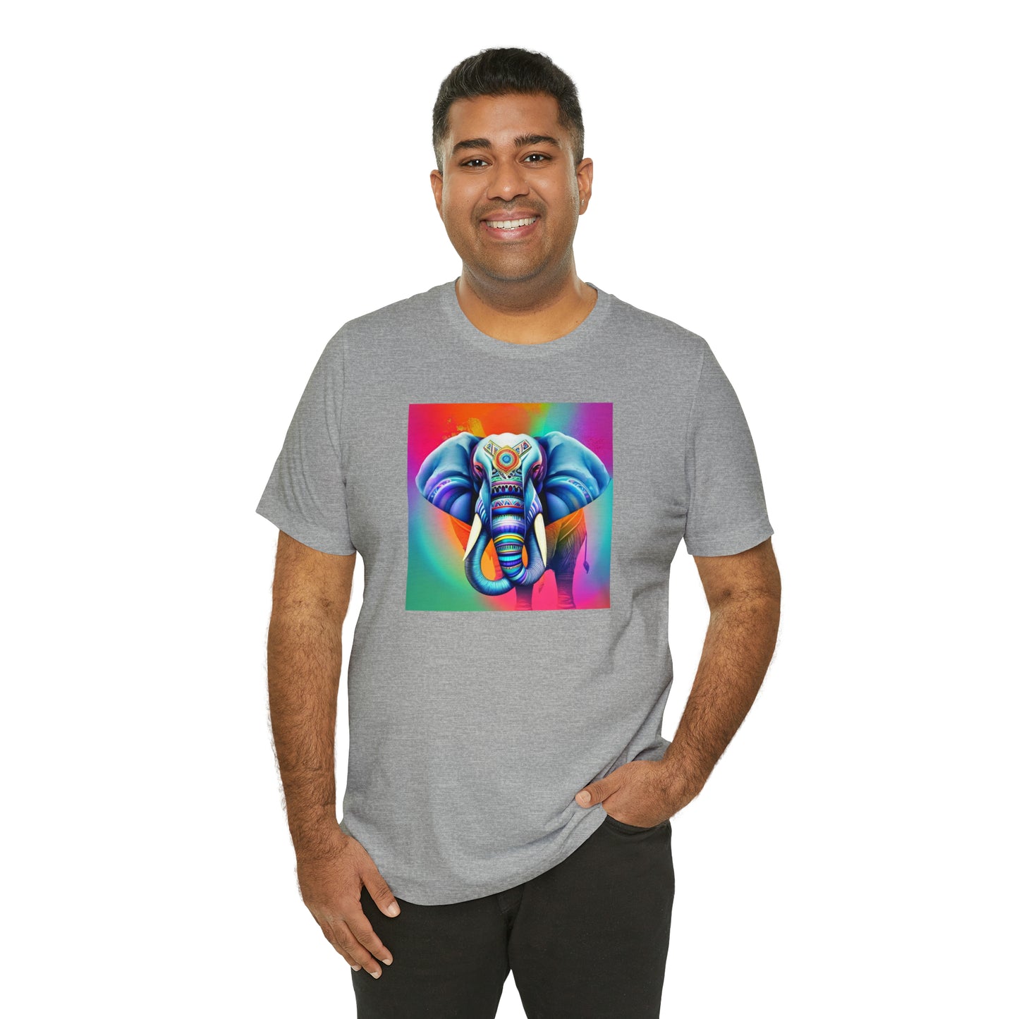 Decorated Elephant Ranibow Tee