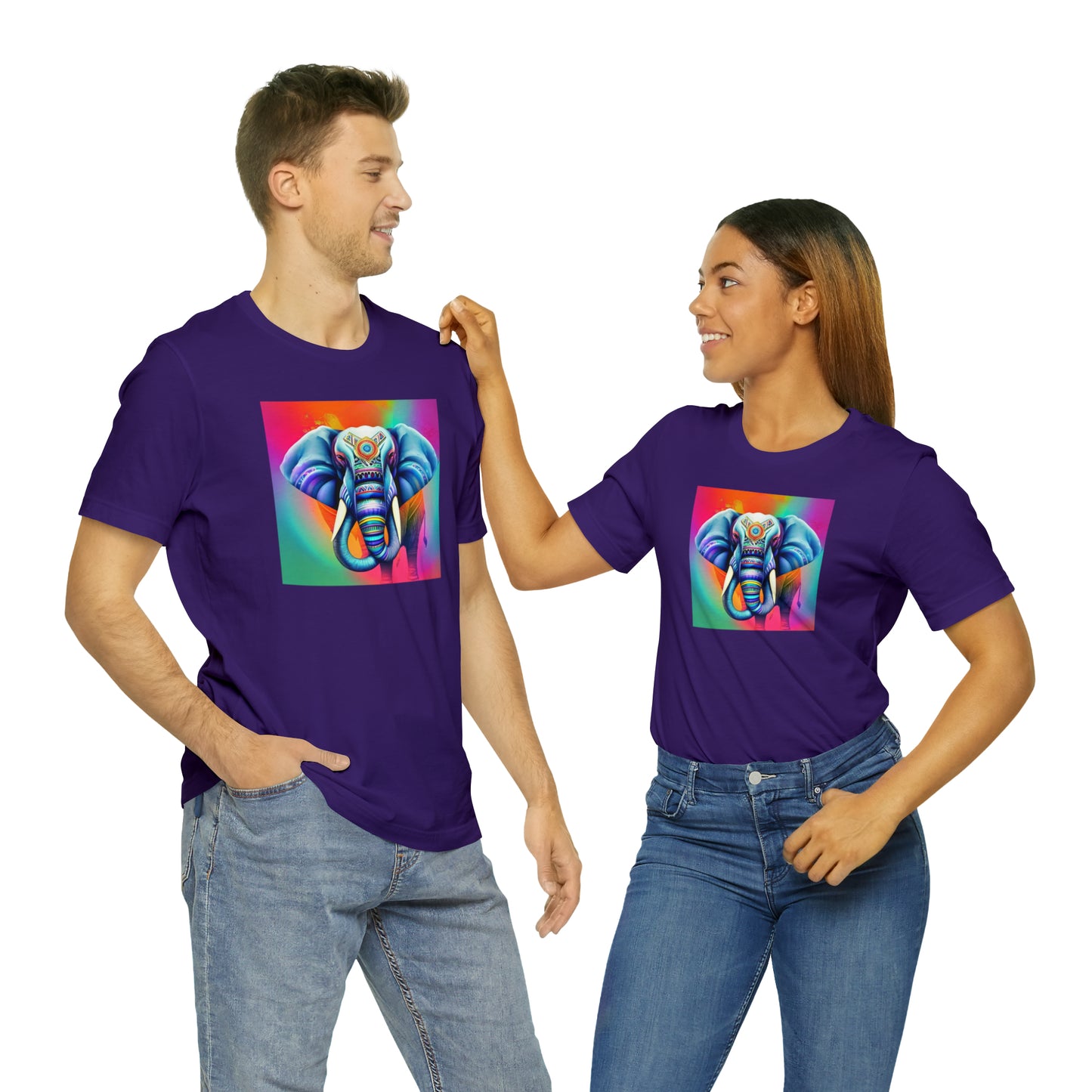 Decorated Elephant Ranibow Tee