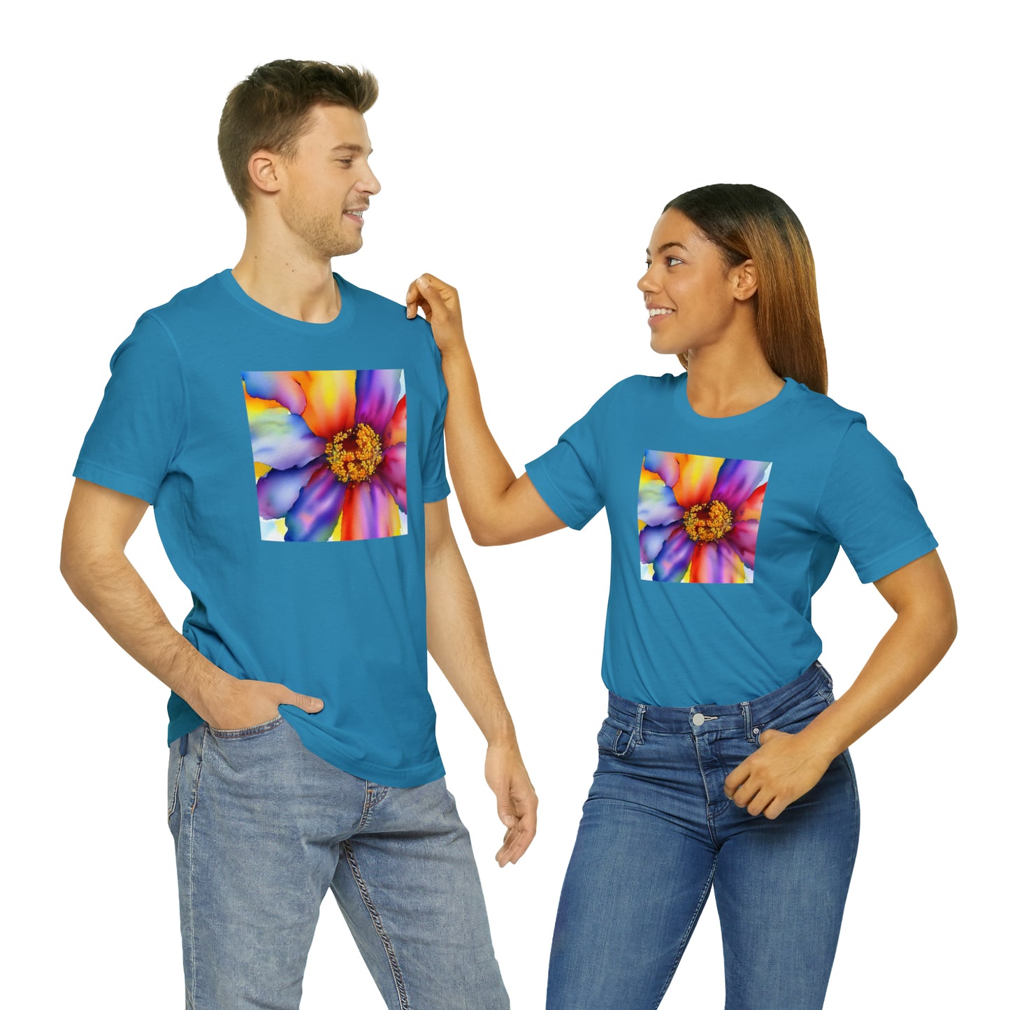 Colorful Open Flower Tee