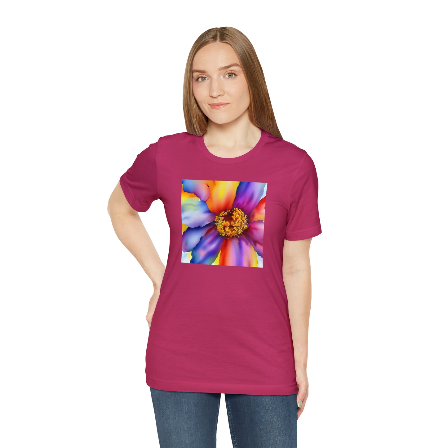 Colorful Open Flower Tee
