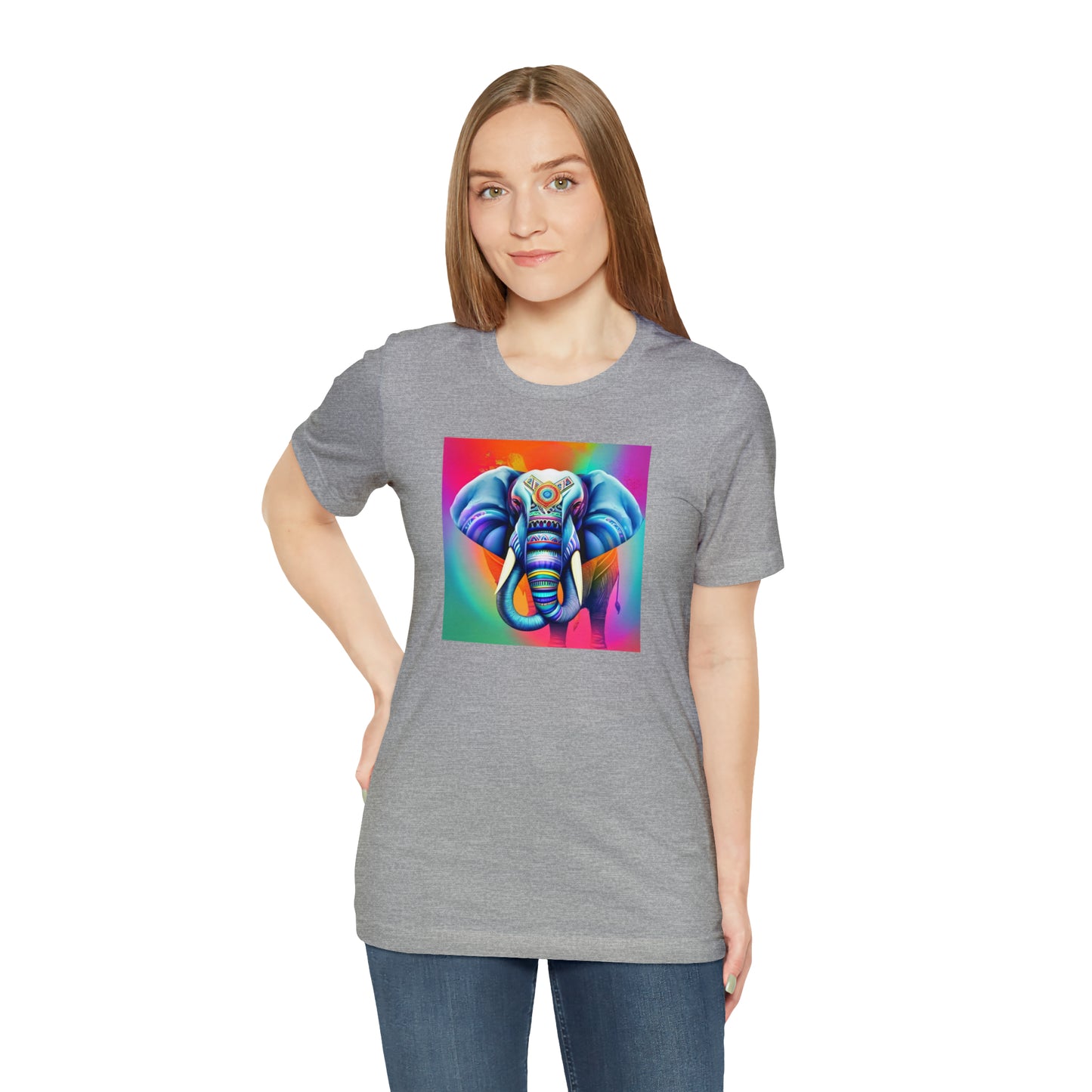 Decorated Elephant Ranibow Tee