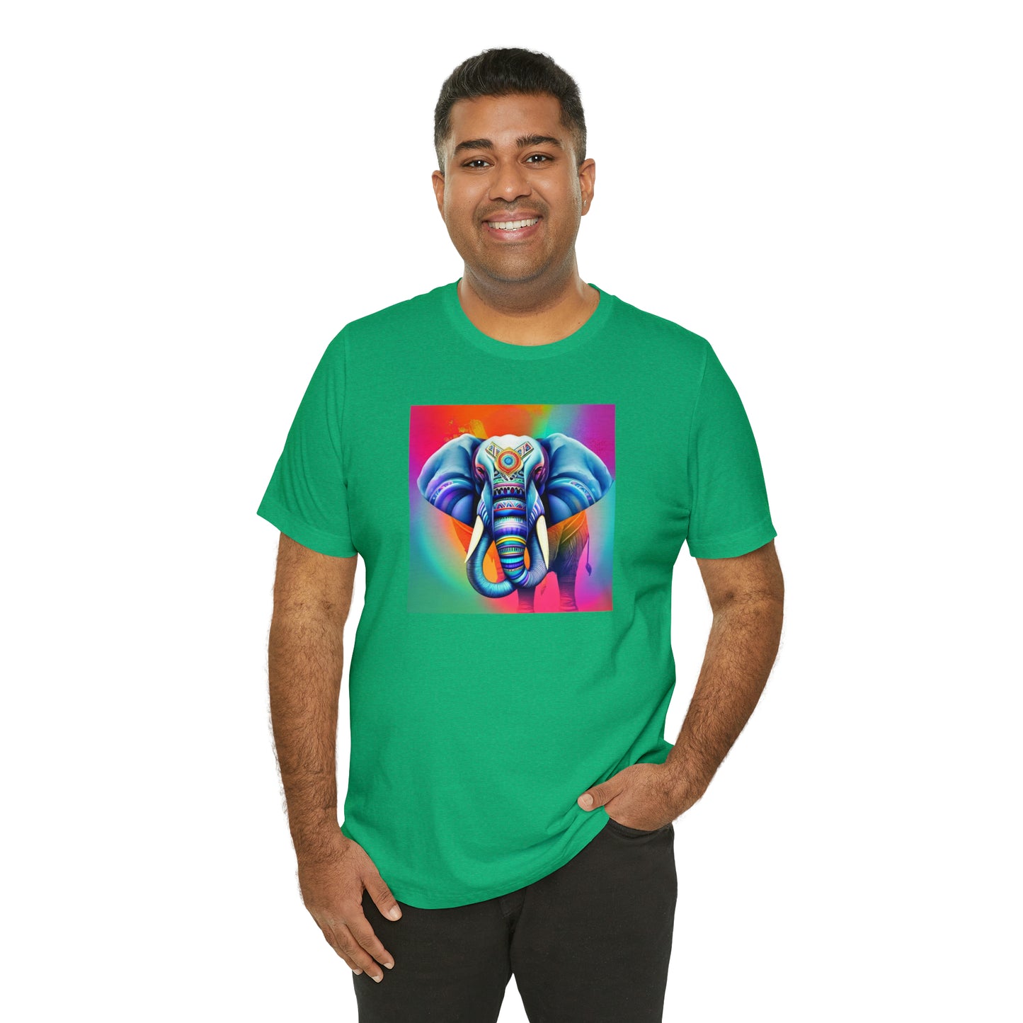 Decorated Elephant Ranibow Tee