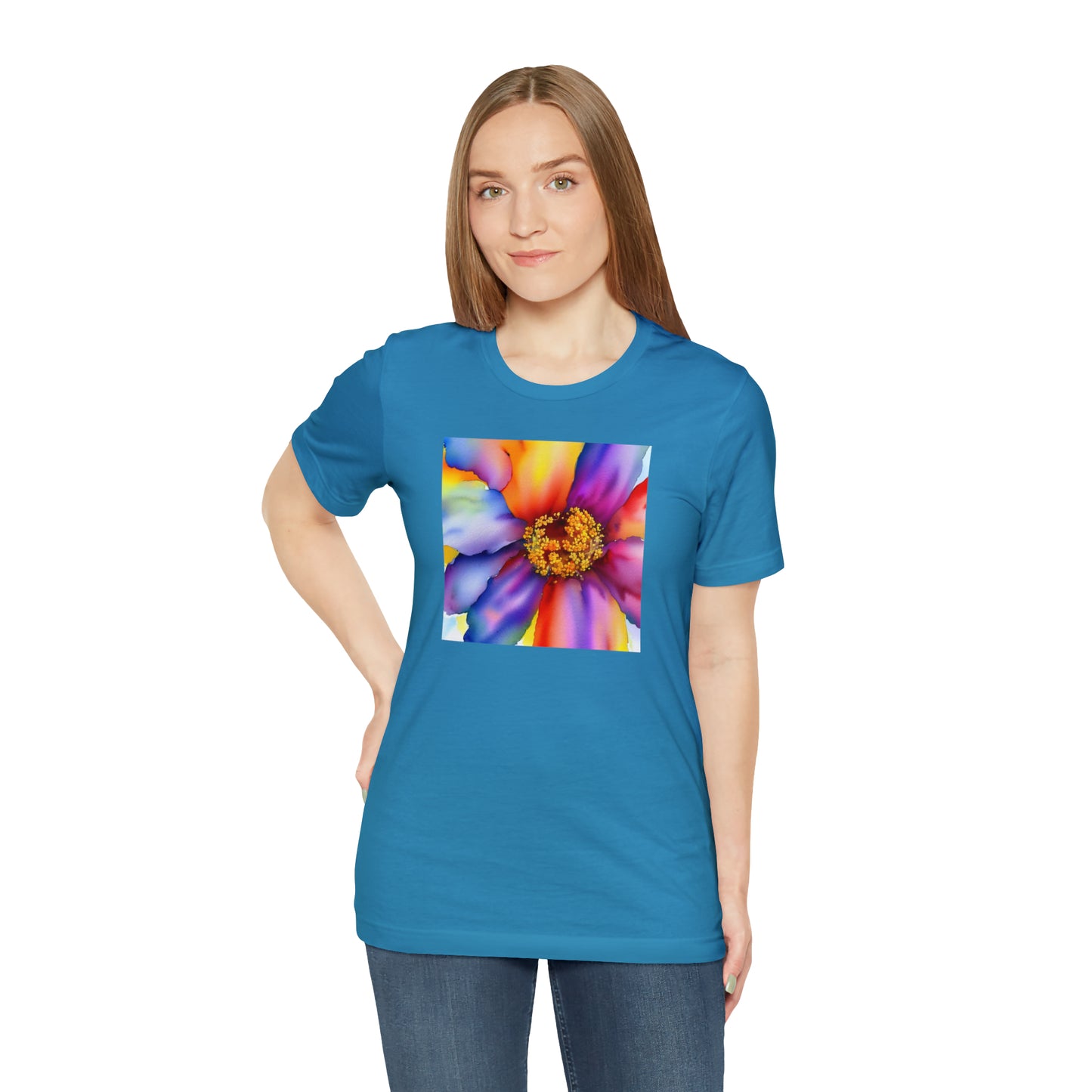 Colorful Open Flower Tee