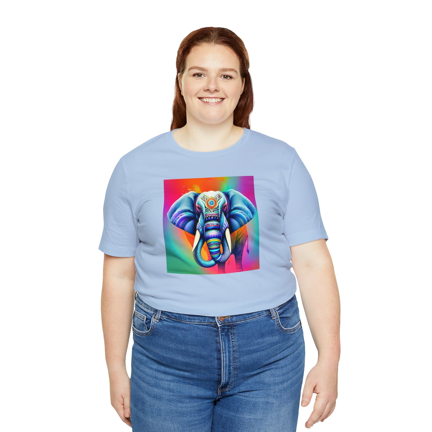 Decorated Elephant Ranibow Tee