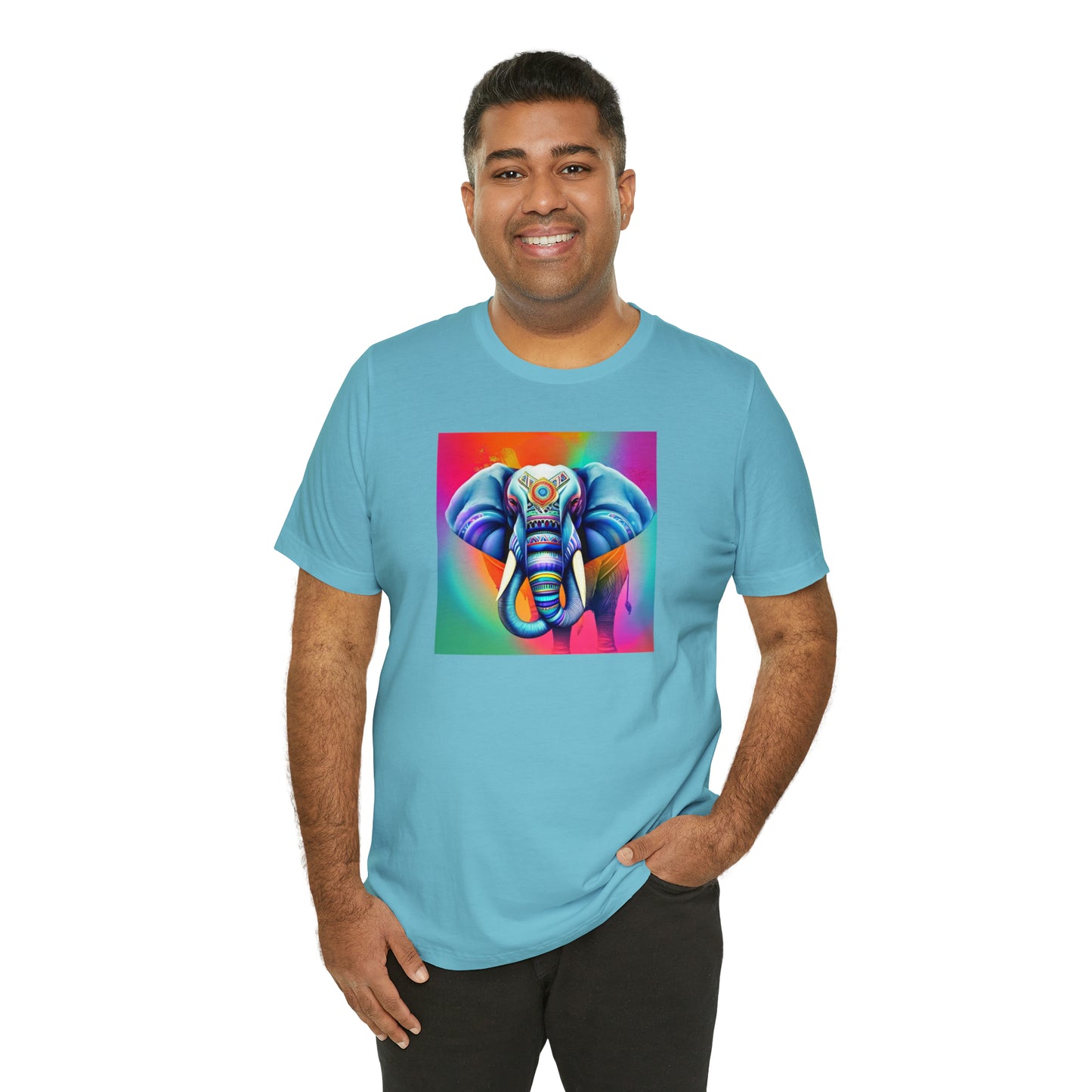 Decorated Elephant Ranibow Tee