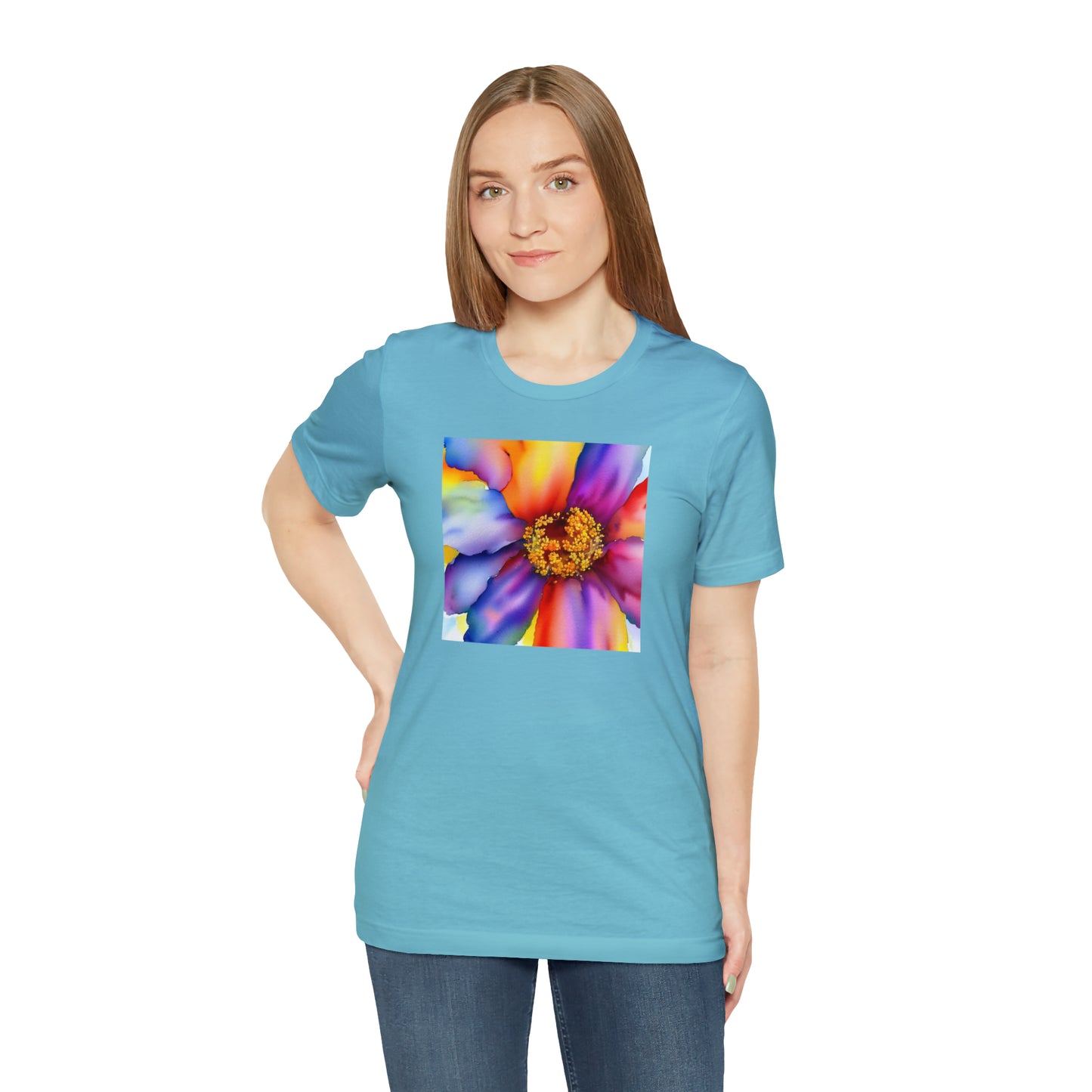 Colorful Open Flower Tee