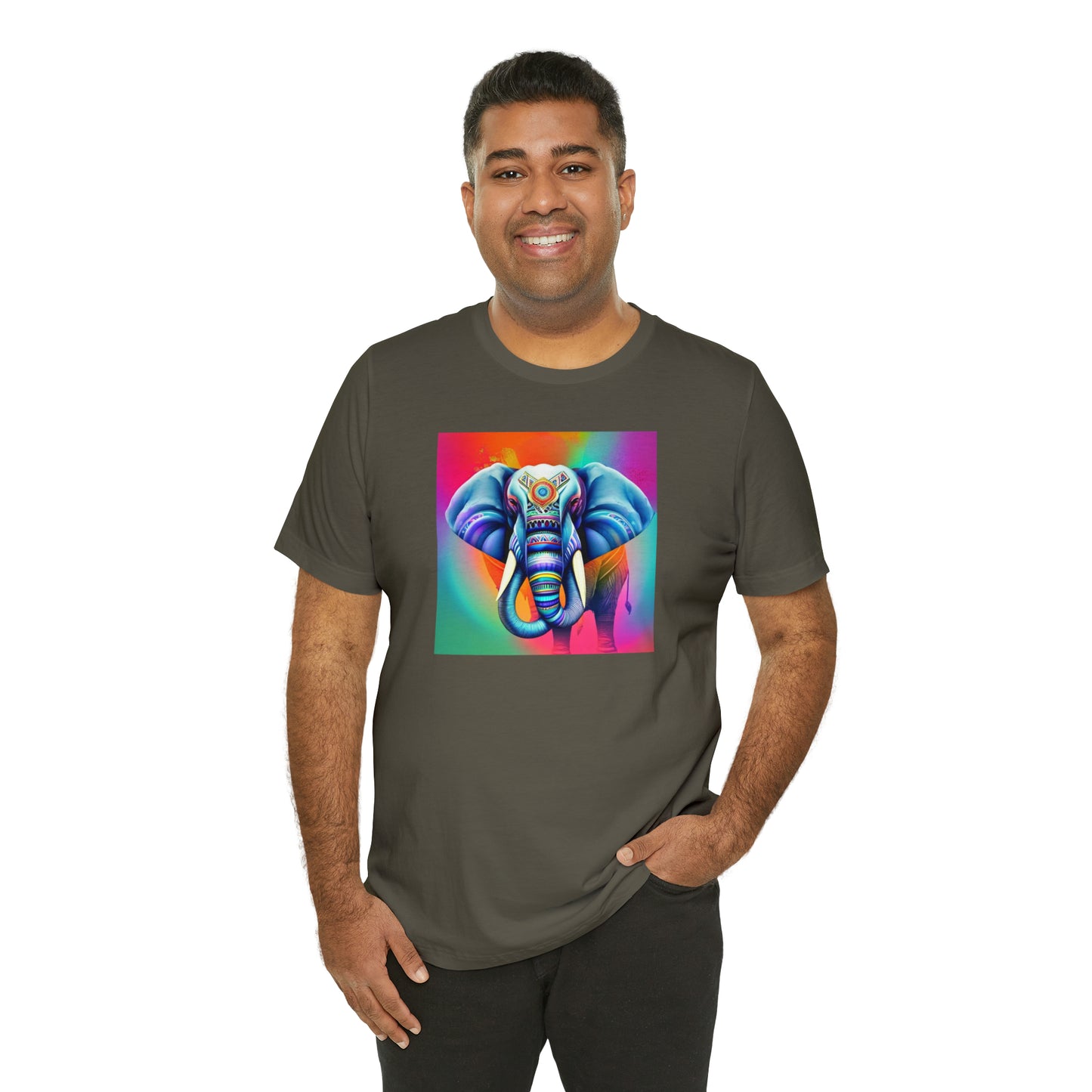 Decorated Elephant Ranibow Tee