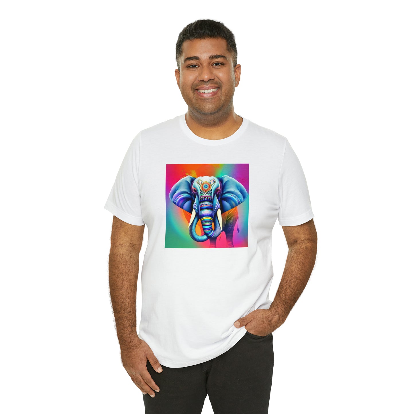 Decorated Elephant Ranibow Tee