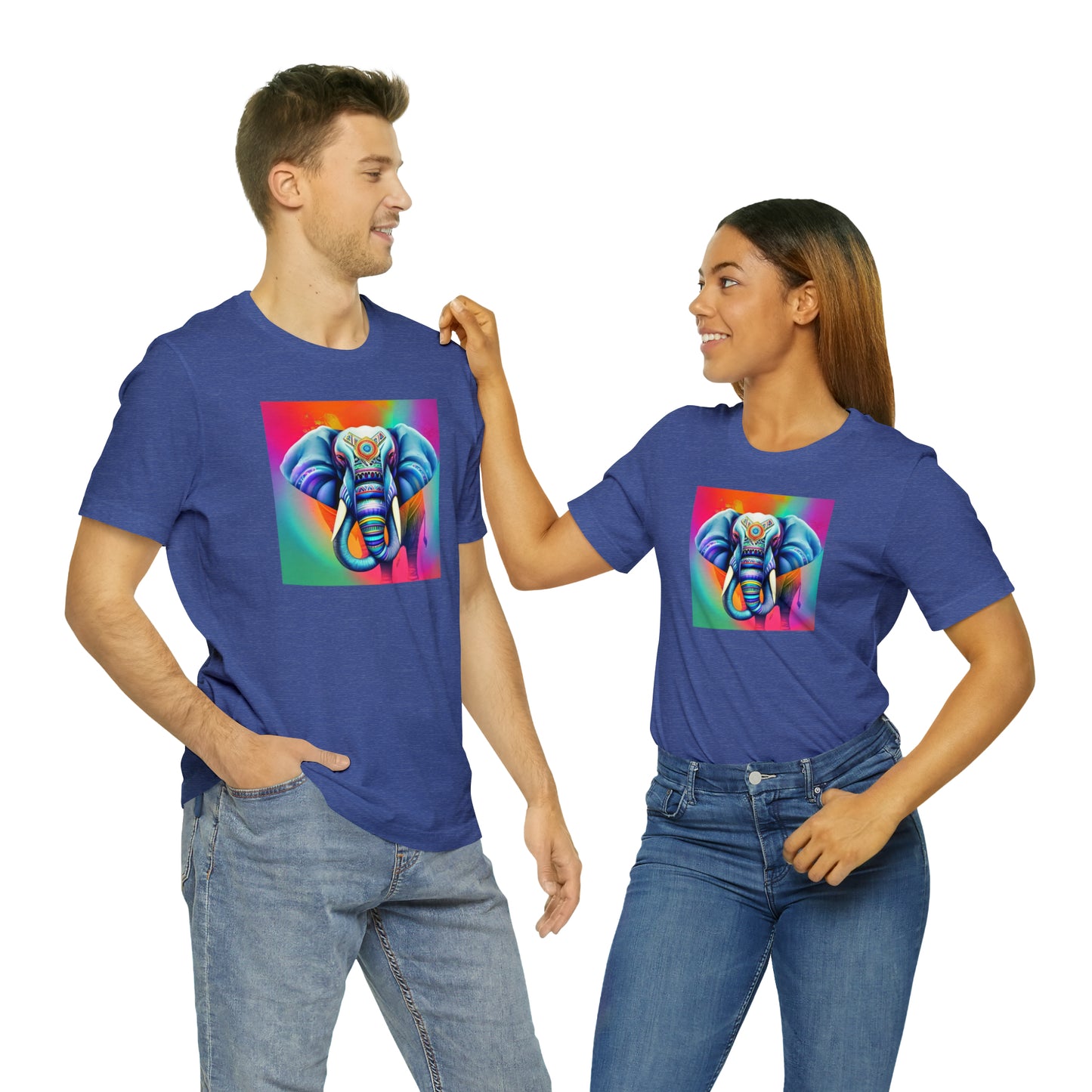 Decorated Elephant Ranibow Tee