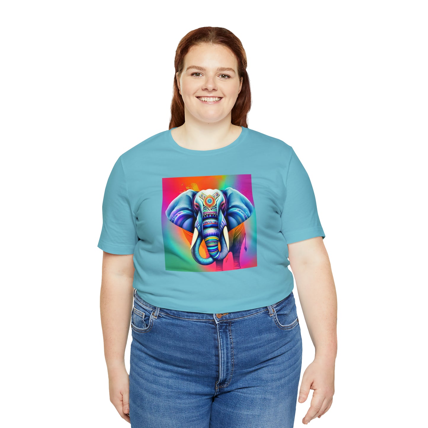 Decorated Elephant Ranibow Tee