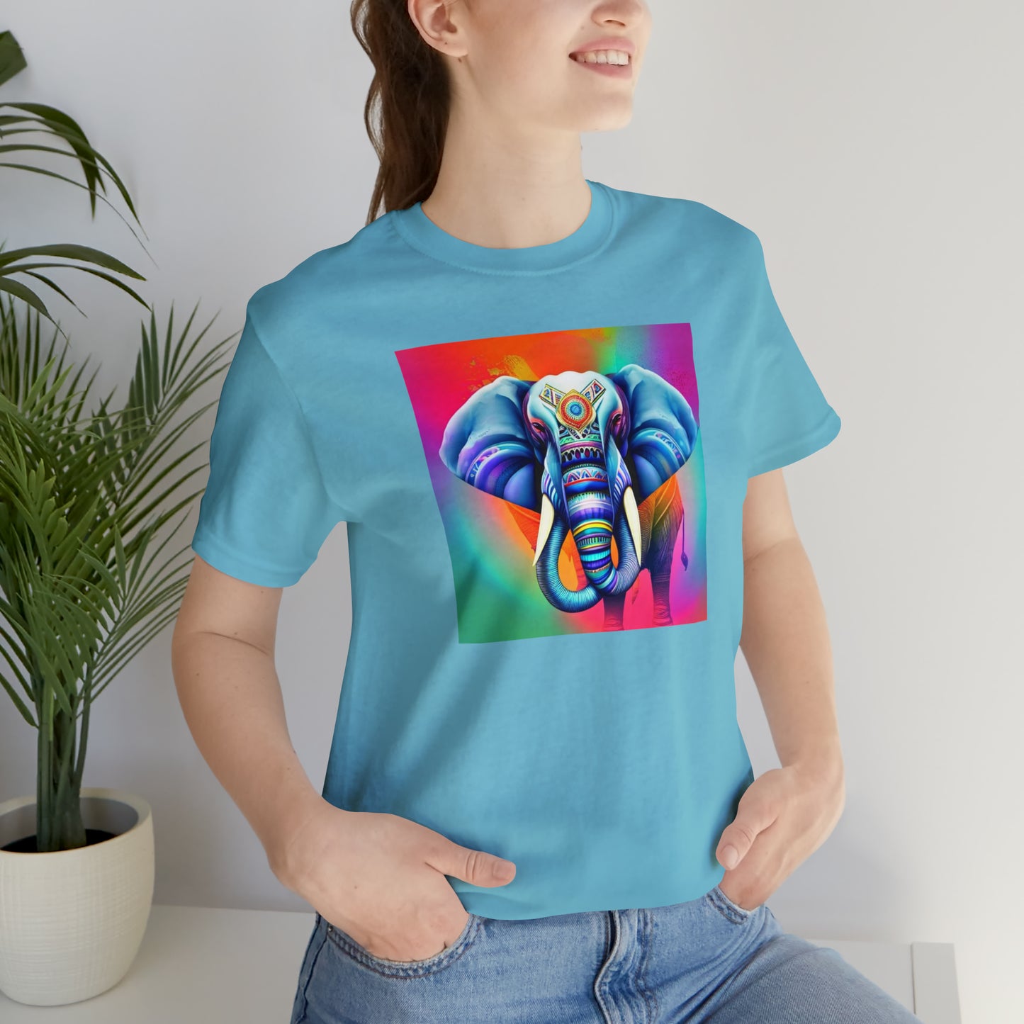 Decorated Elephant Ranibow Tee
