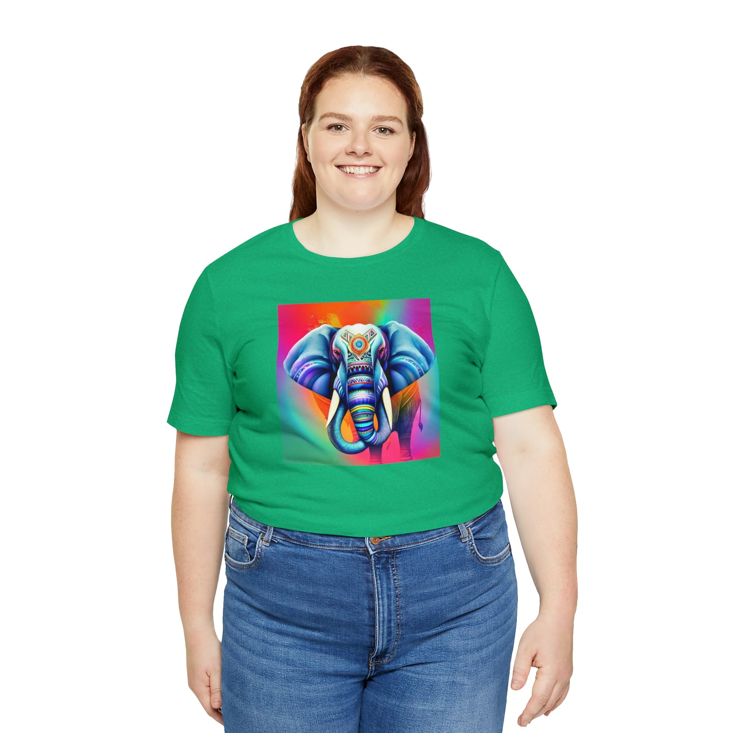 Decorated Elephant Ranibow Tee