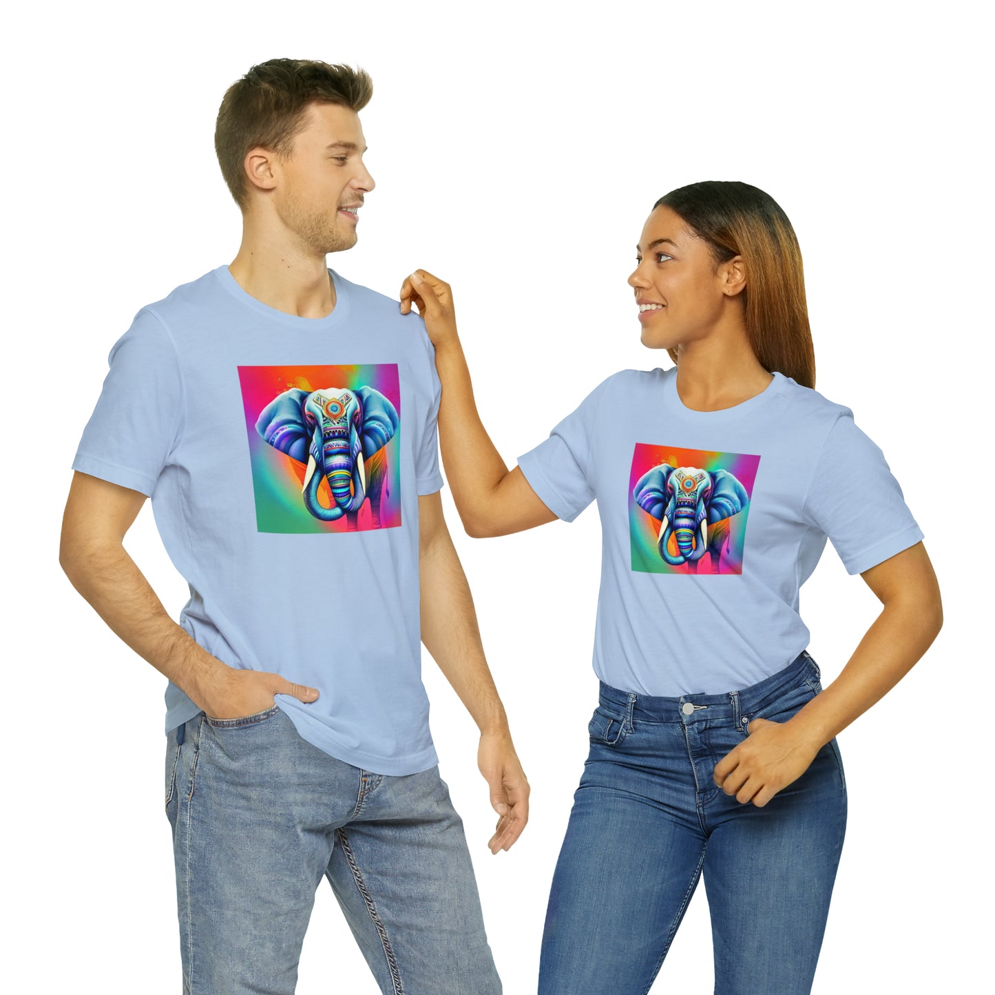 Decorated Elephant Ranibow Tee
