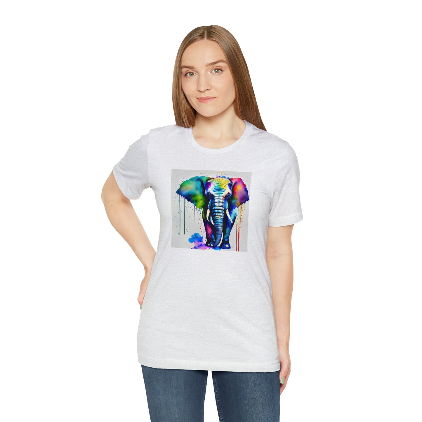Dripping Watercolor Elephant Tee