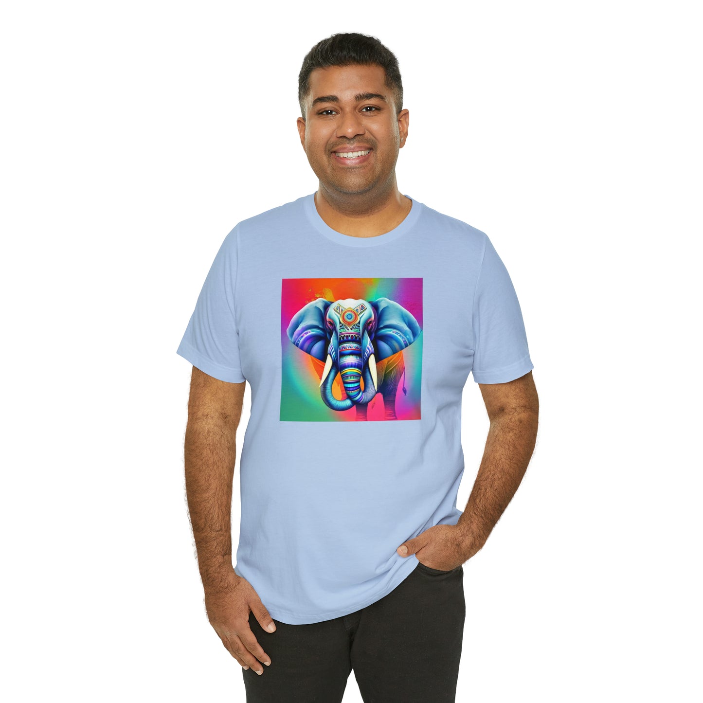 Decorated Elephant Ranibow Tee