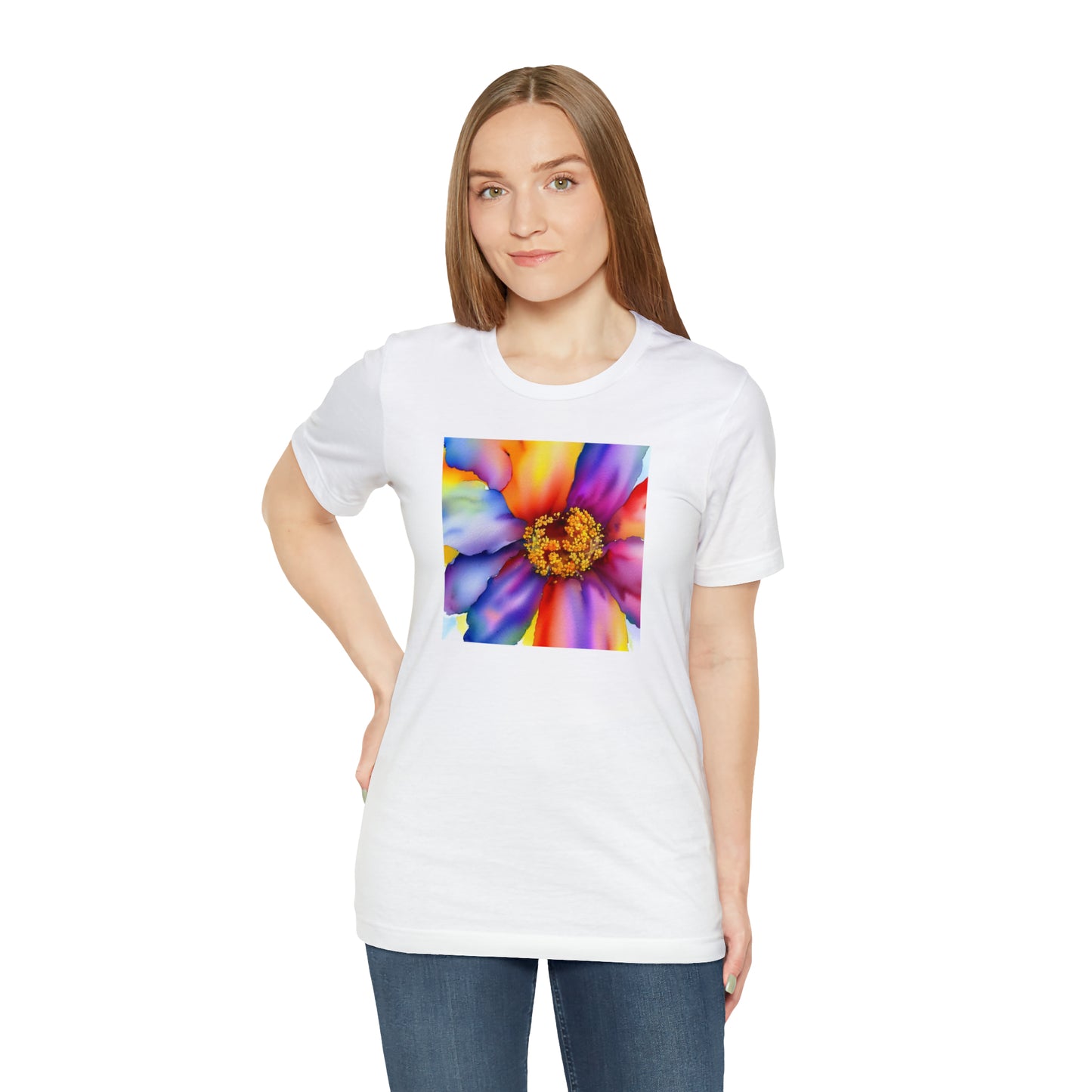 Colorful Open Flower Tee