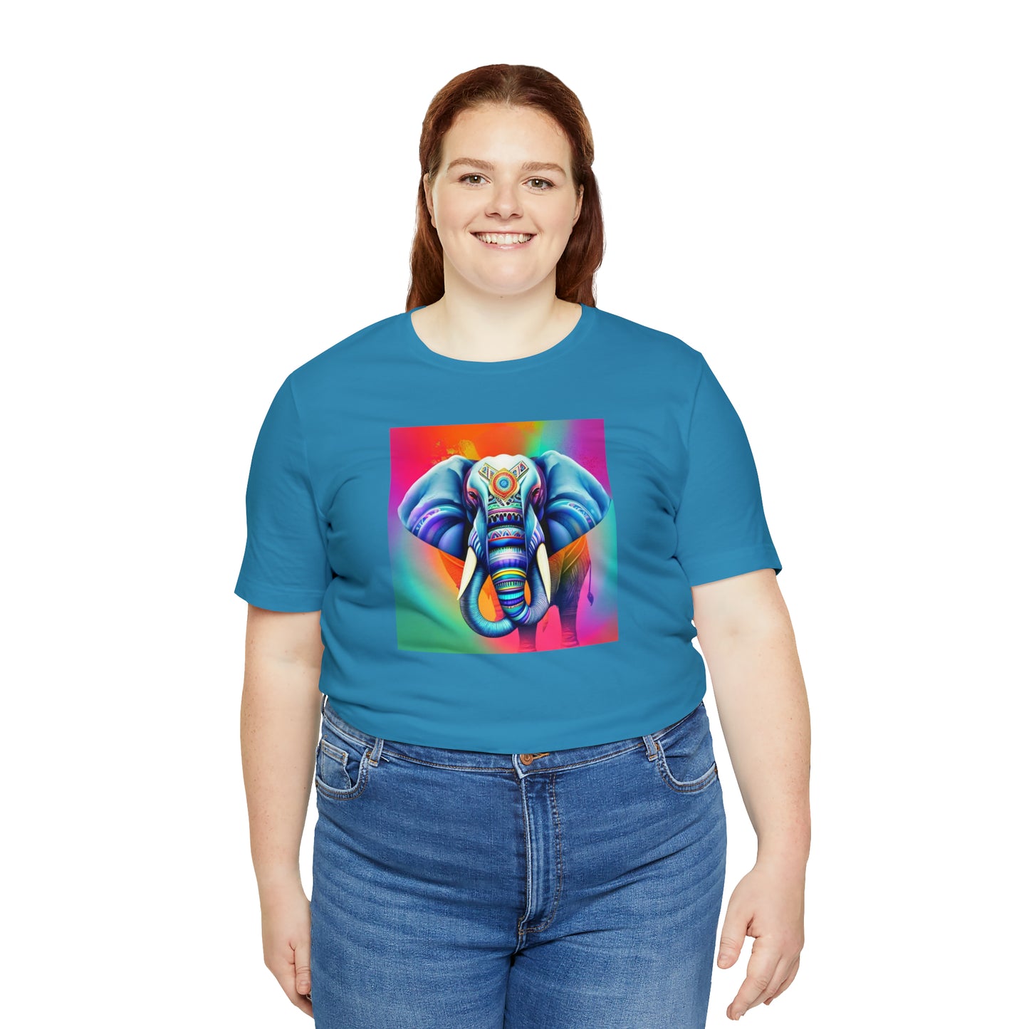 Decorated Elephant Ranibow Tee