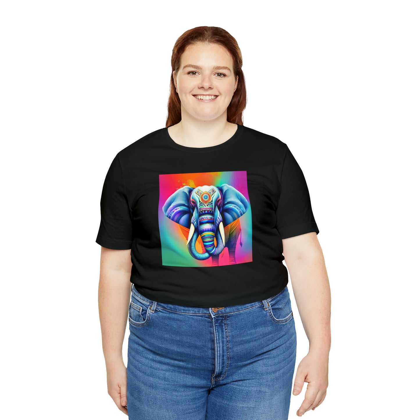 Decorated Elephant Ranibow Tee